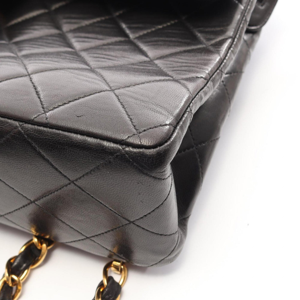 Chanel Matelasse Black Leather Backpack Handbag (Pre-Owned)