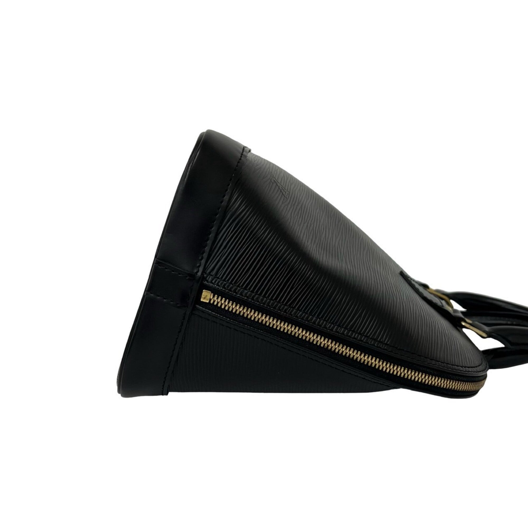 Louis Vuitton Black Leather Boston Bag Handbag (Pre-Owned)