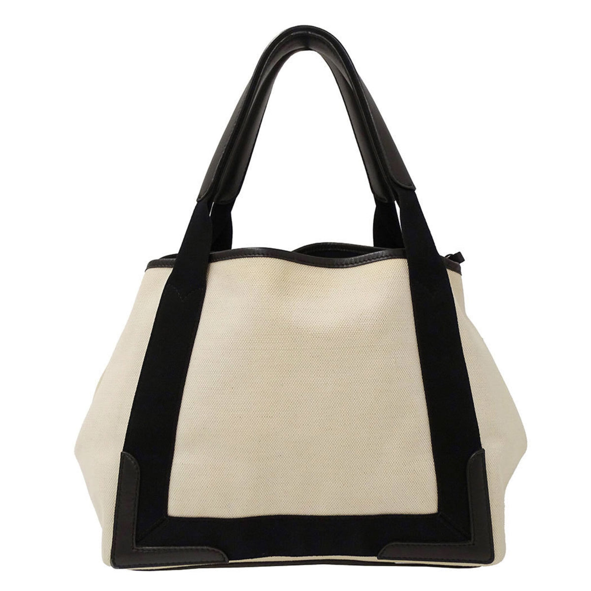 Balenciaga Black Ivory Yellow Canvas Handbag Pouch (Pre-Owned)