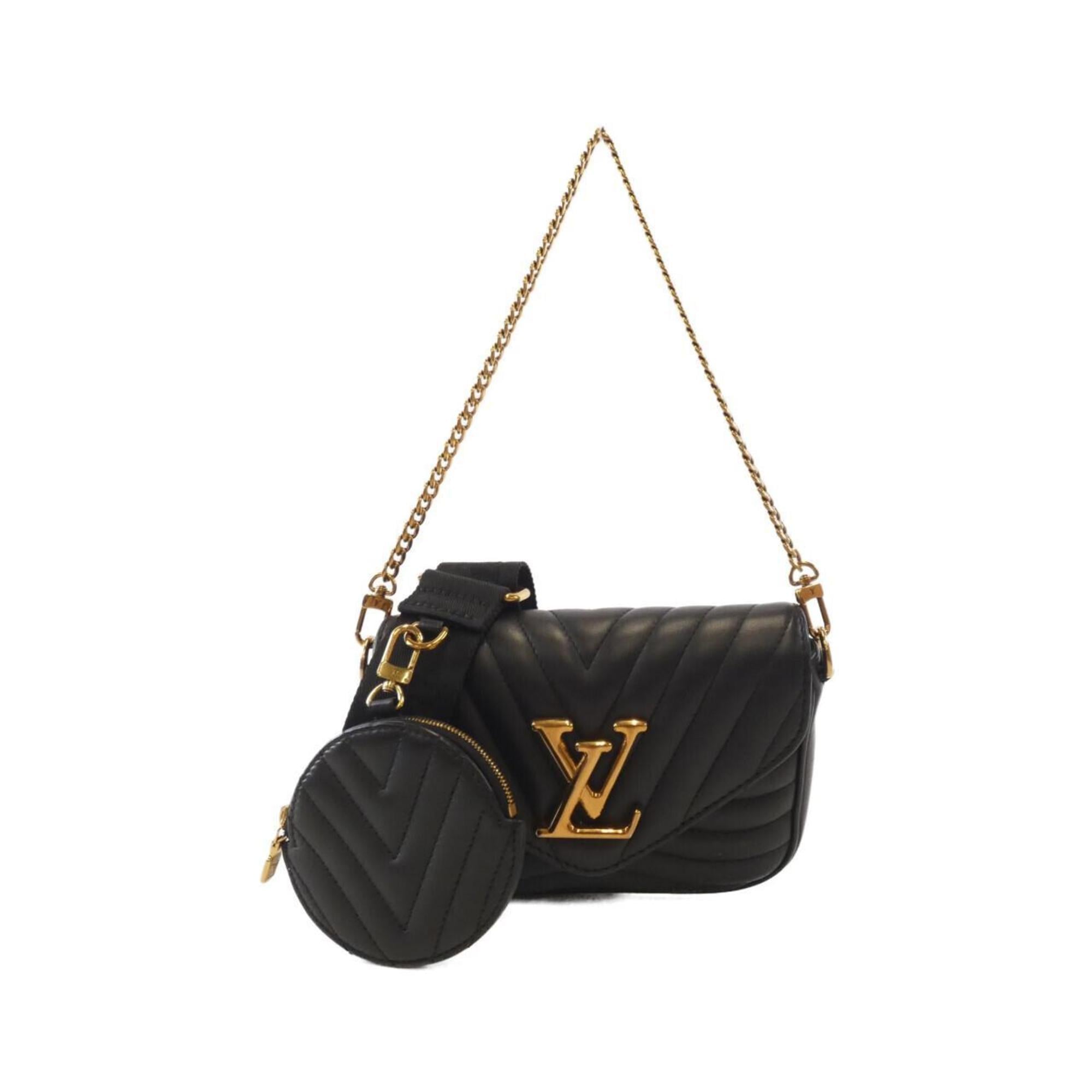 Louis Vuitton Black Leather Pochette Shoulder Bag (Pre-Owned)