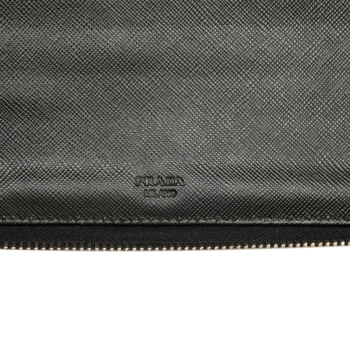Prada Saffiano Black Leather Long Wallet (Bi-Fold) (Pre-Owned)