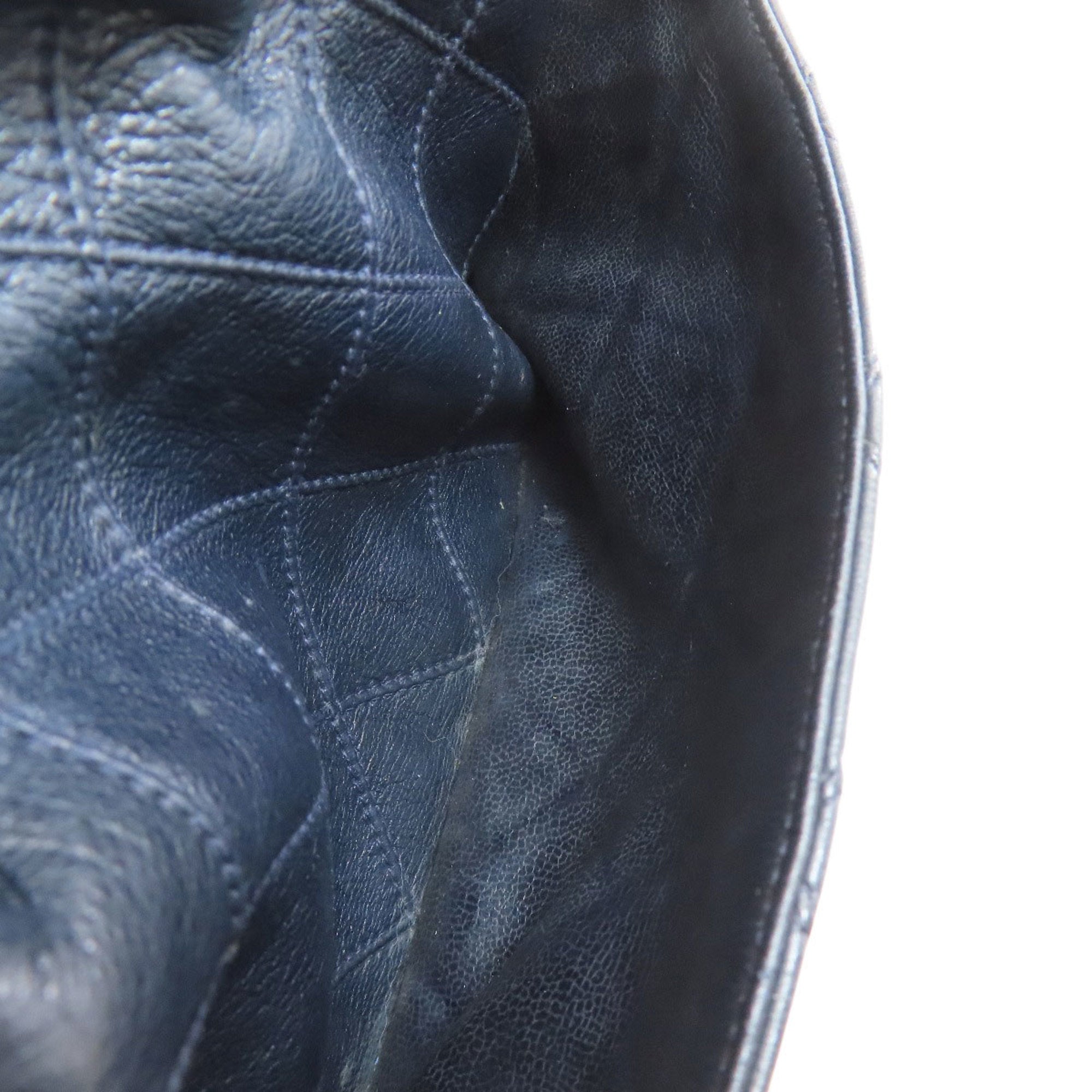 Chanel Navy Leather Pouch Shoulder Bag (Pre-Owned)