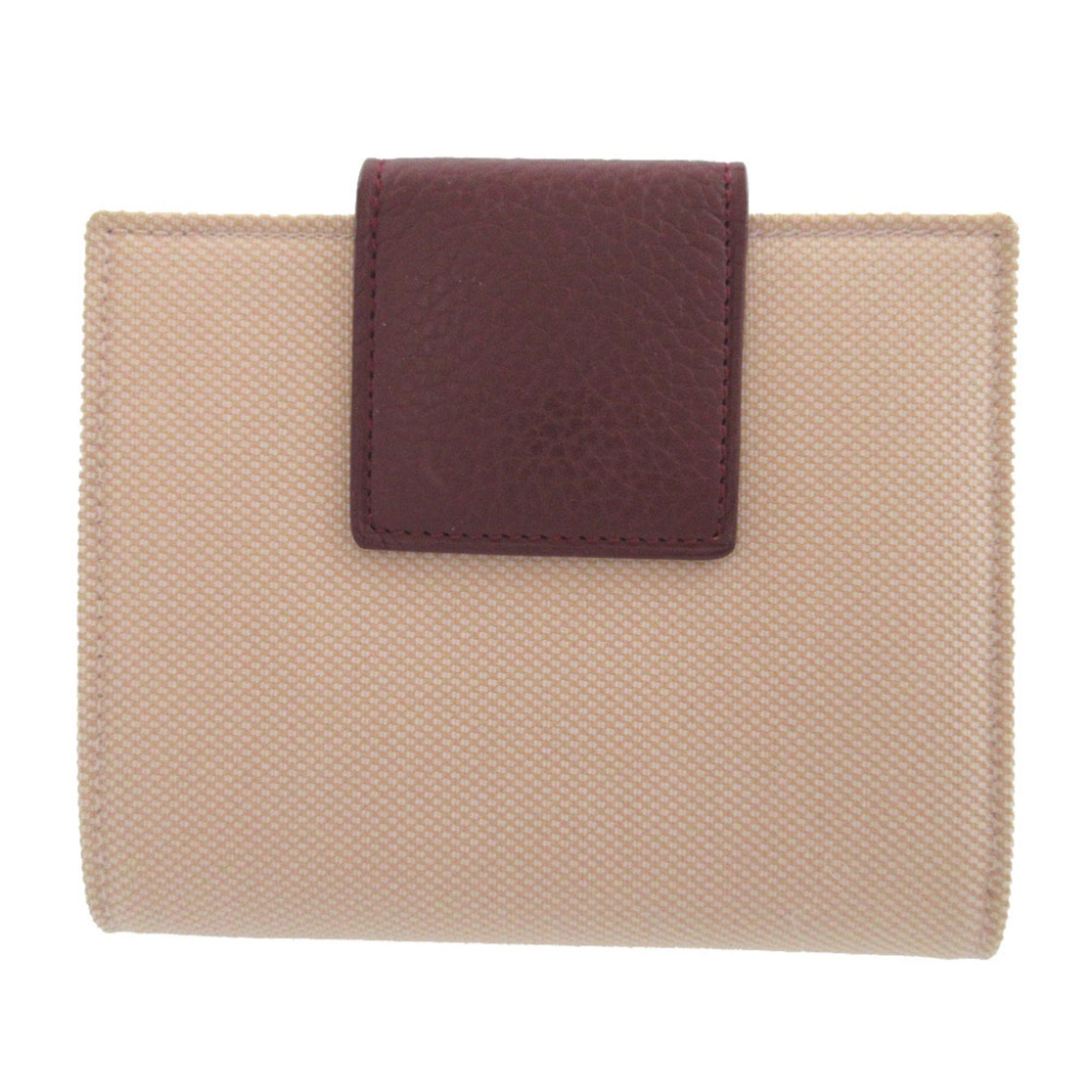 Bvlgari Beige Bordeaux Canvas Wallet (Bi-Fold) (Pre-Owned)