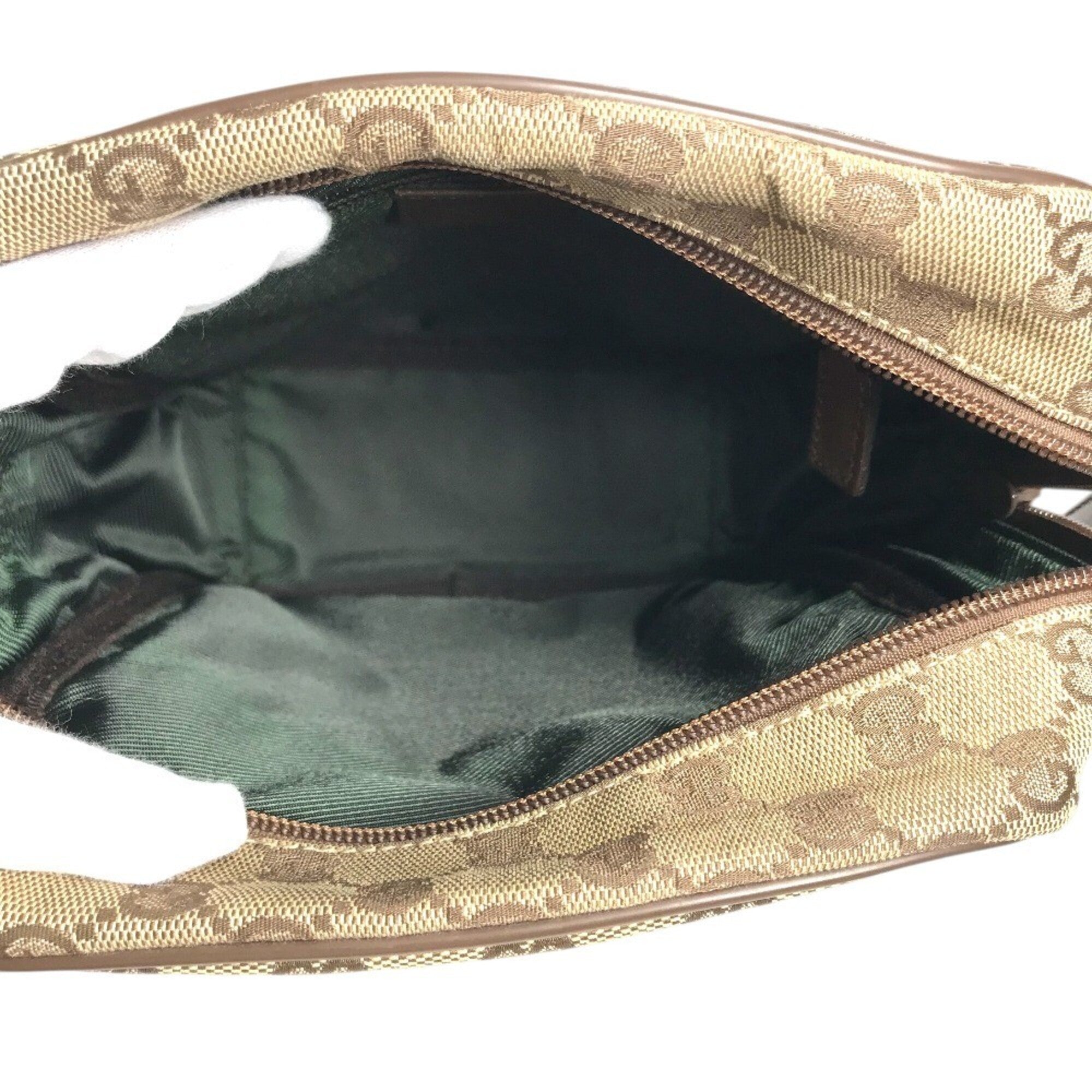 Gucci Beige Gg Canvas Leather Shoulder Bag (Pre-Owned)