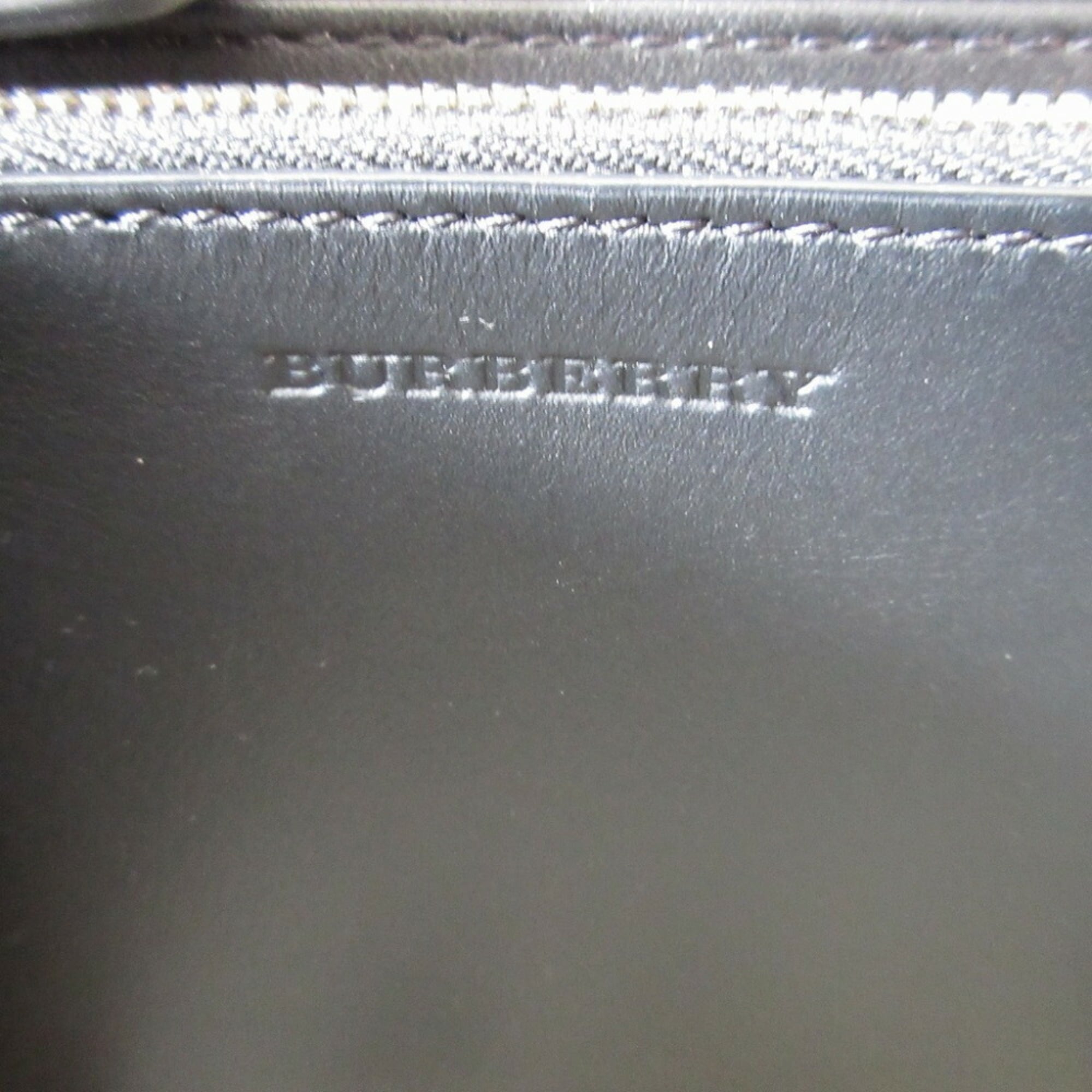 Burberry Navy Leather Long Wallet (Bi-Fold) (Pre-Owned)