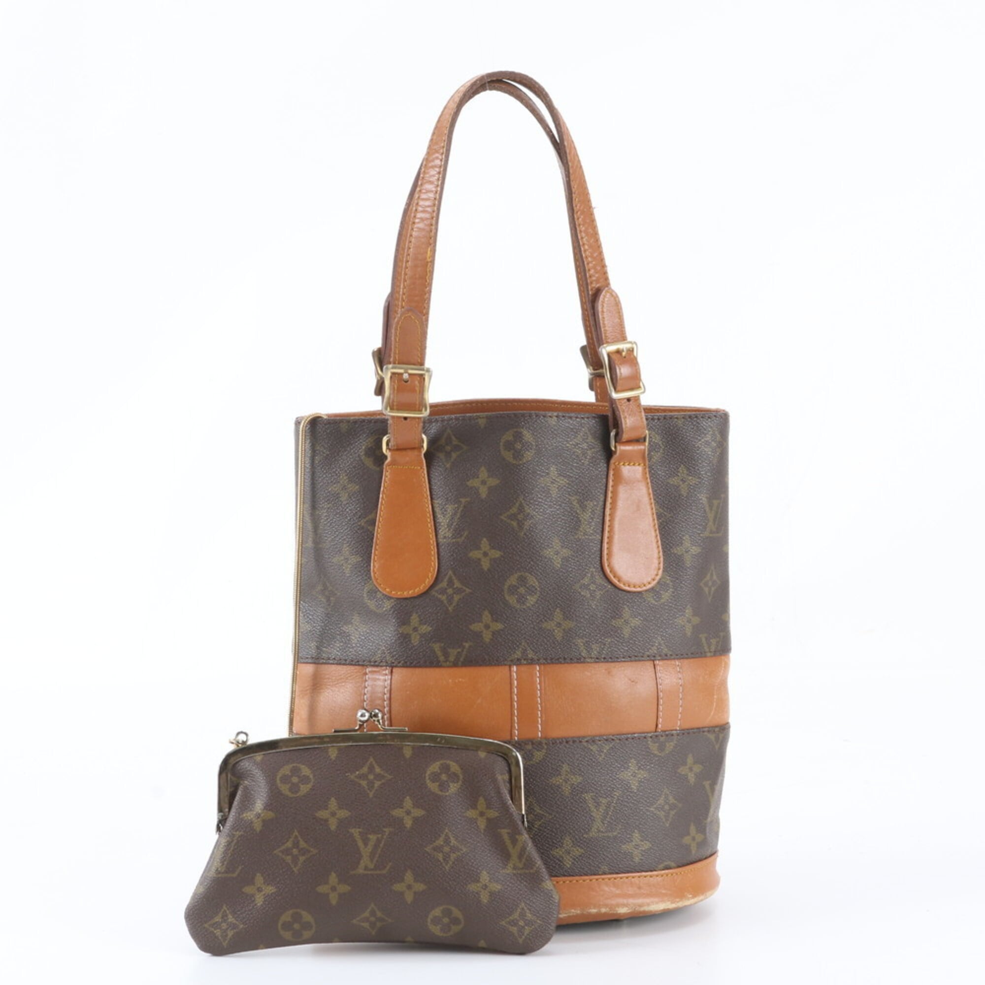 Louis Vuitton Brown Monogram Leather Coated Canvas Handbag Tote Bag (Pre-Owned)