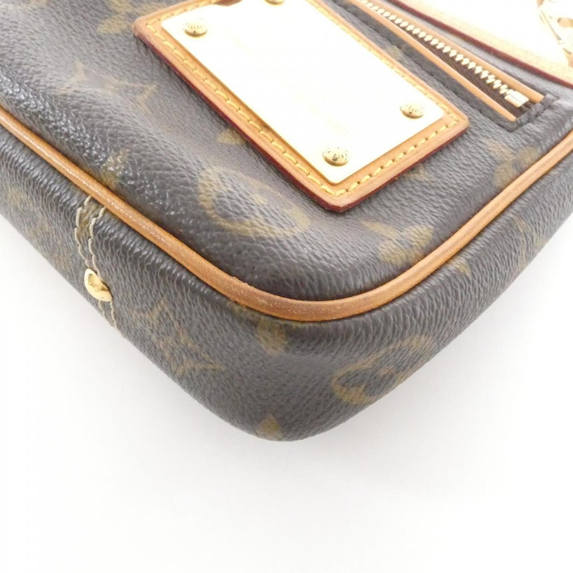 Louis Vuitton Marron Coated Canvas Pochette Pouch (Pre-Owned)