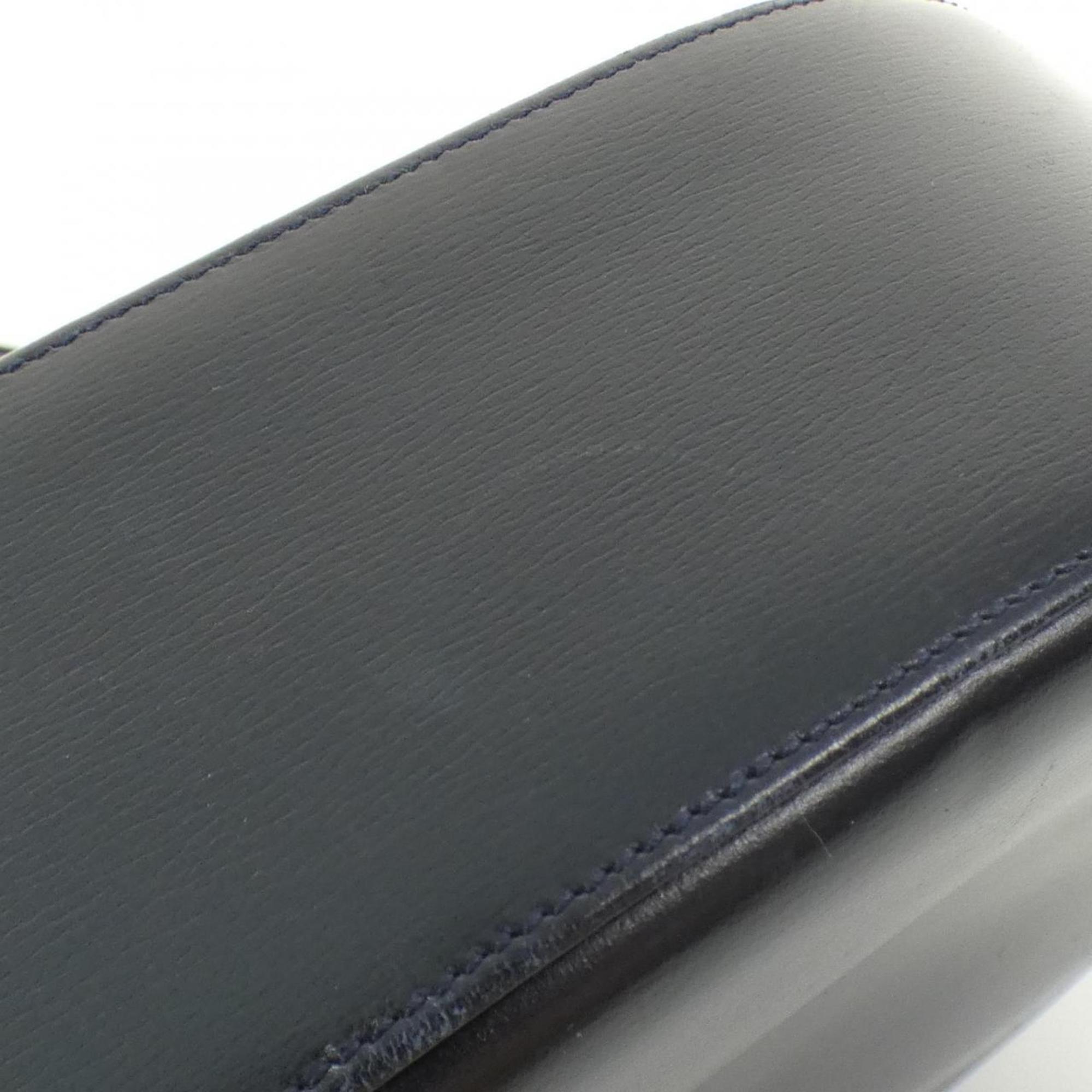 Cartier Navy Leather Shoulder Bag (Pre-Owned)