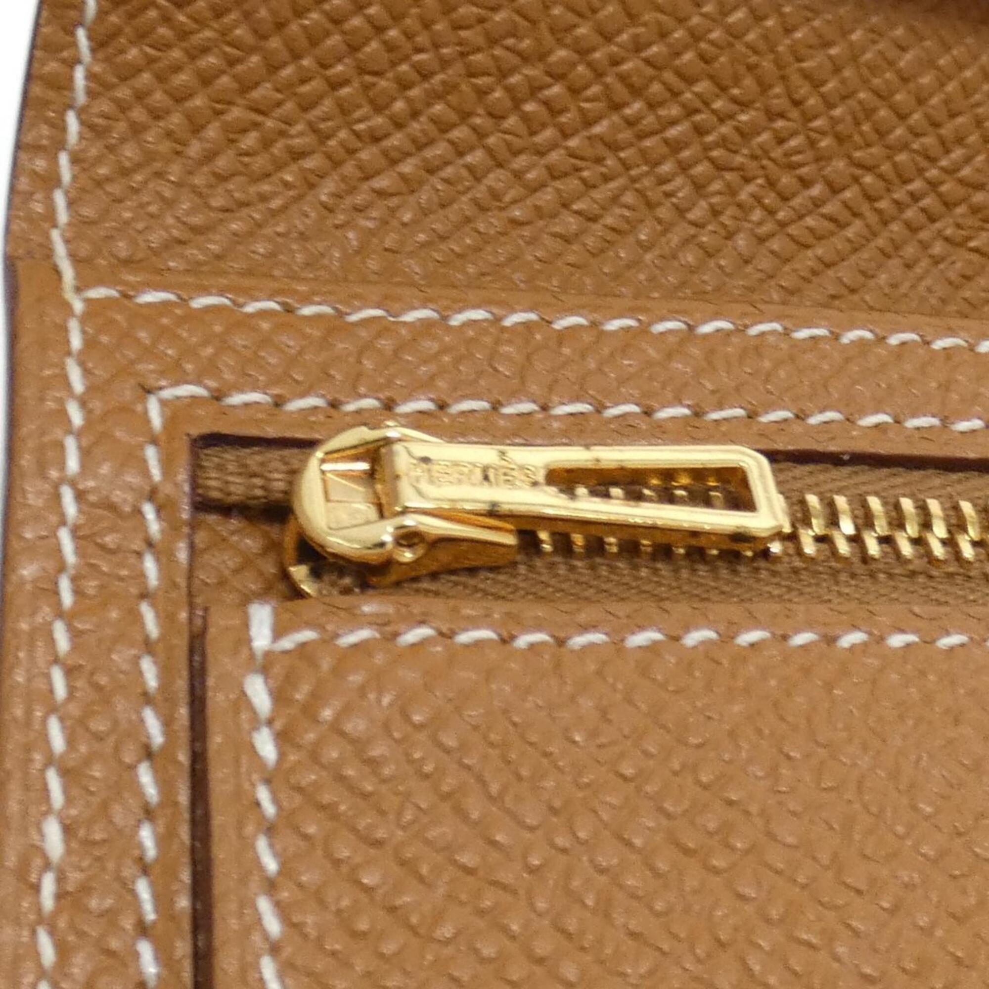 Hermes Gold Brown Epsom Leather Long Wallet (Bi-Fold) (Pre-Owned)