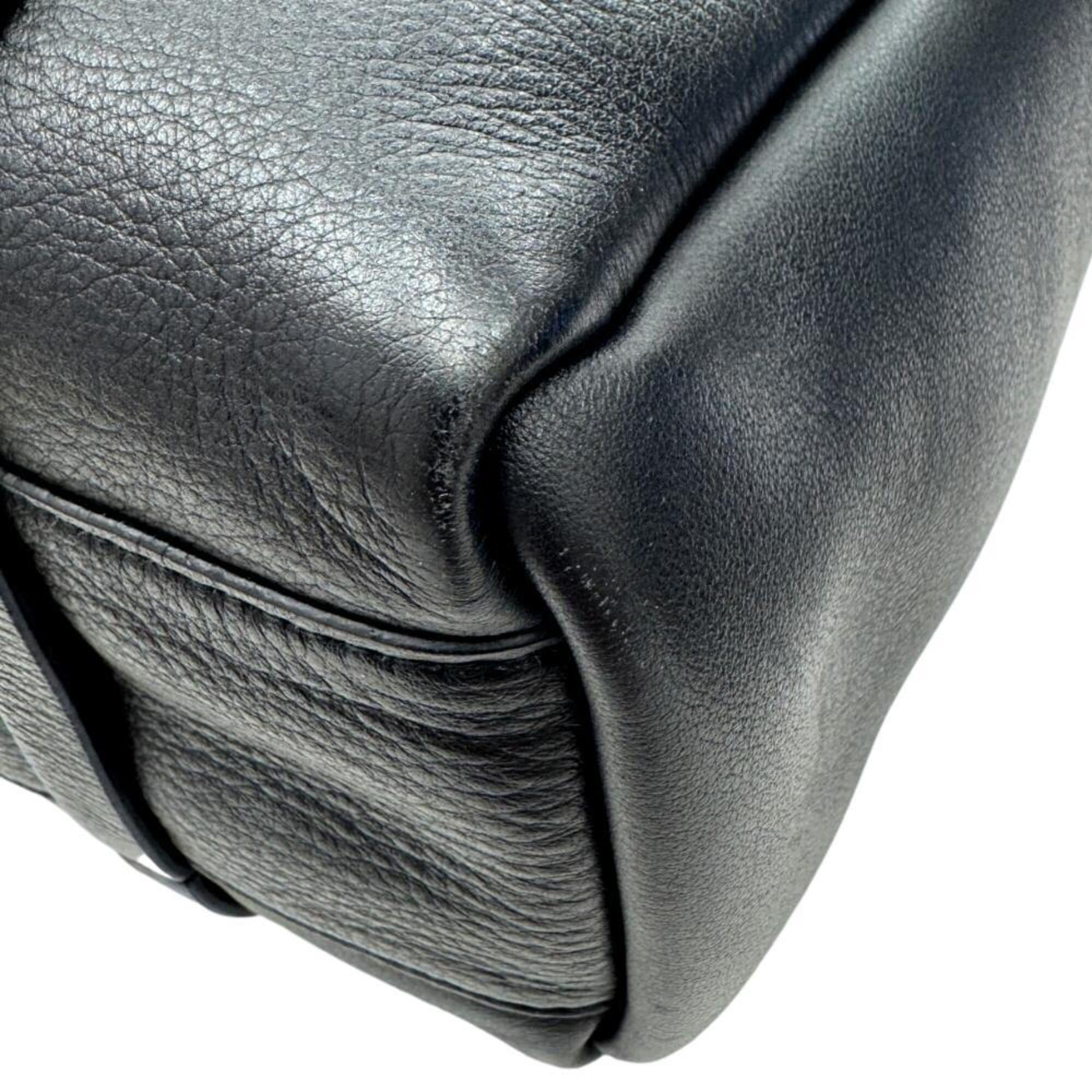 Balenciaga Black Leather Pouch Tote Bag (Pre-Owned)