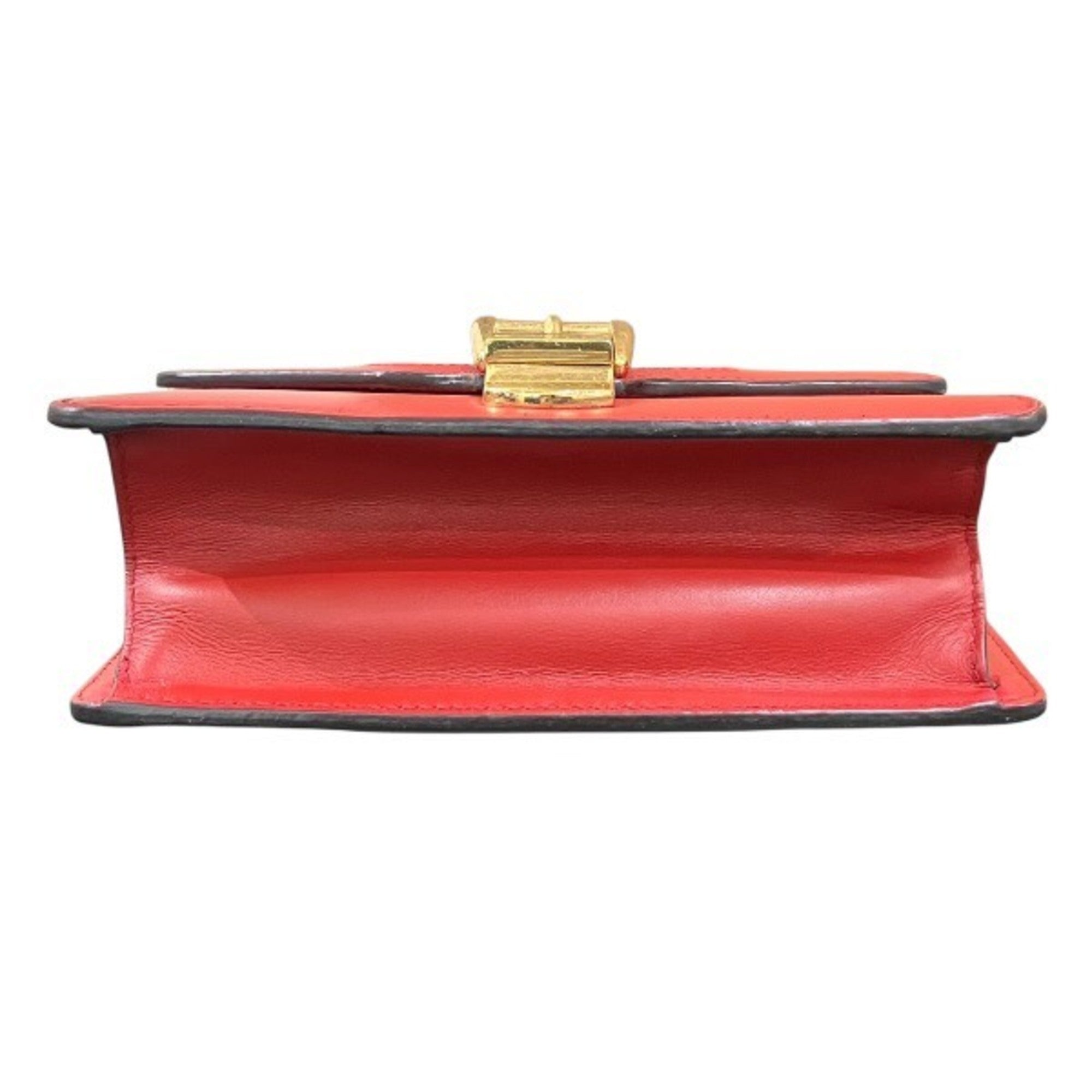 Gucci Sherry Line Red Color Leather Handbag Shoulder Bag (Pre-Owned)