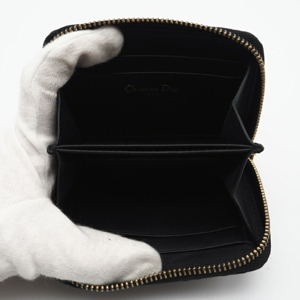 Christian Dior Black Leather Coin Purse/Coin Case (Pre-Owned)