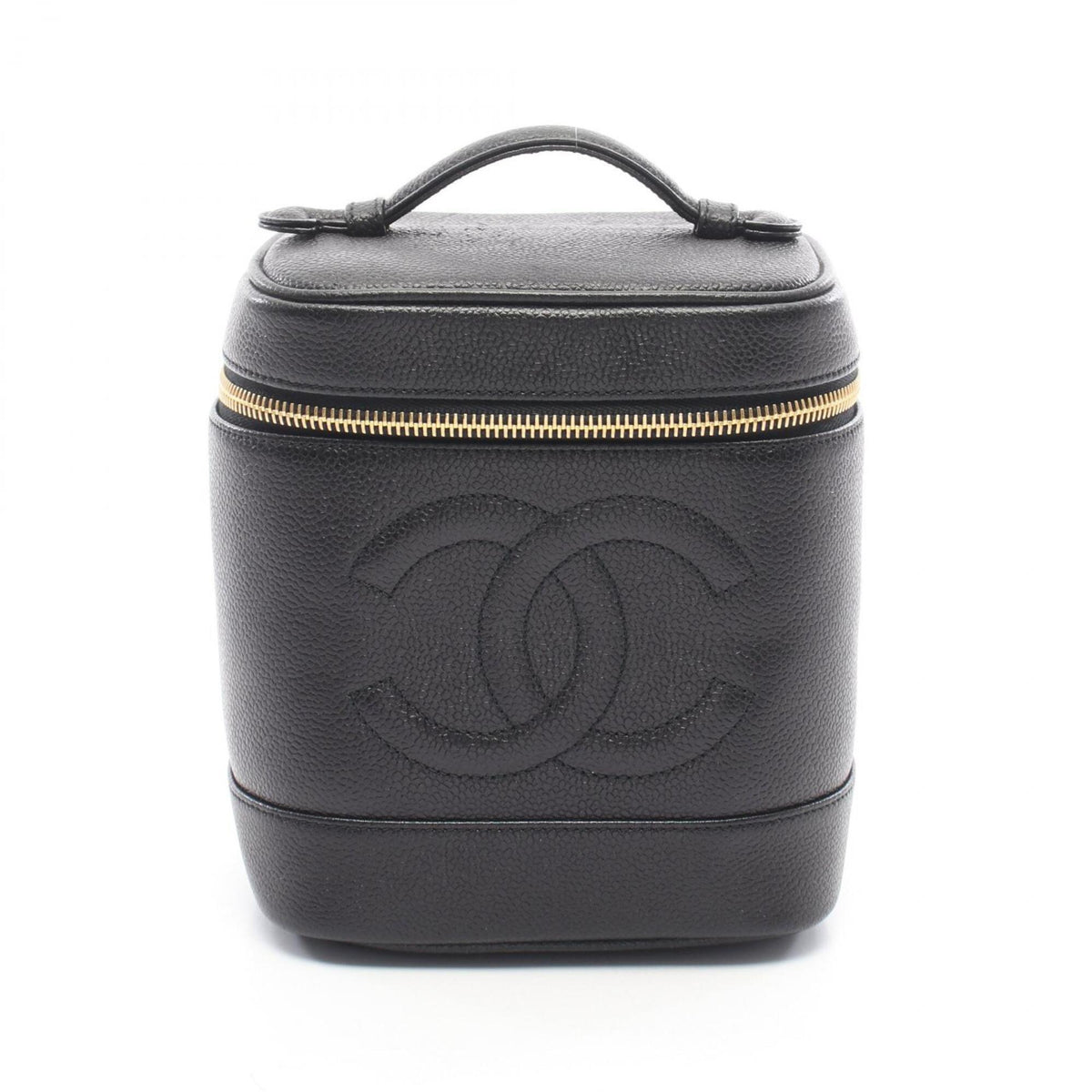 Chanel Black Grained Calfskin Handbag (Pre-Owned)