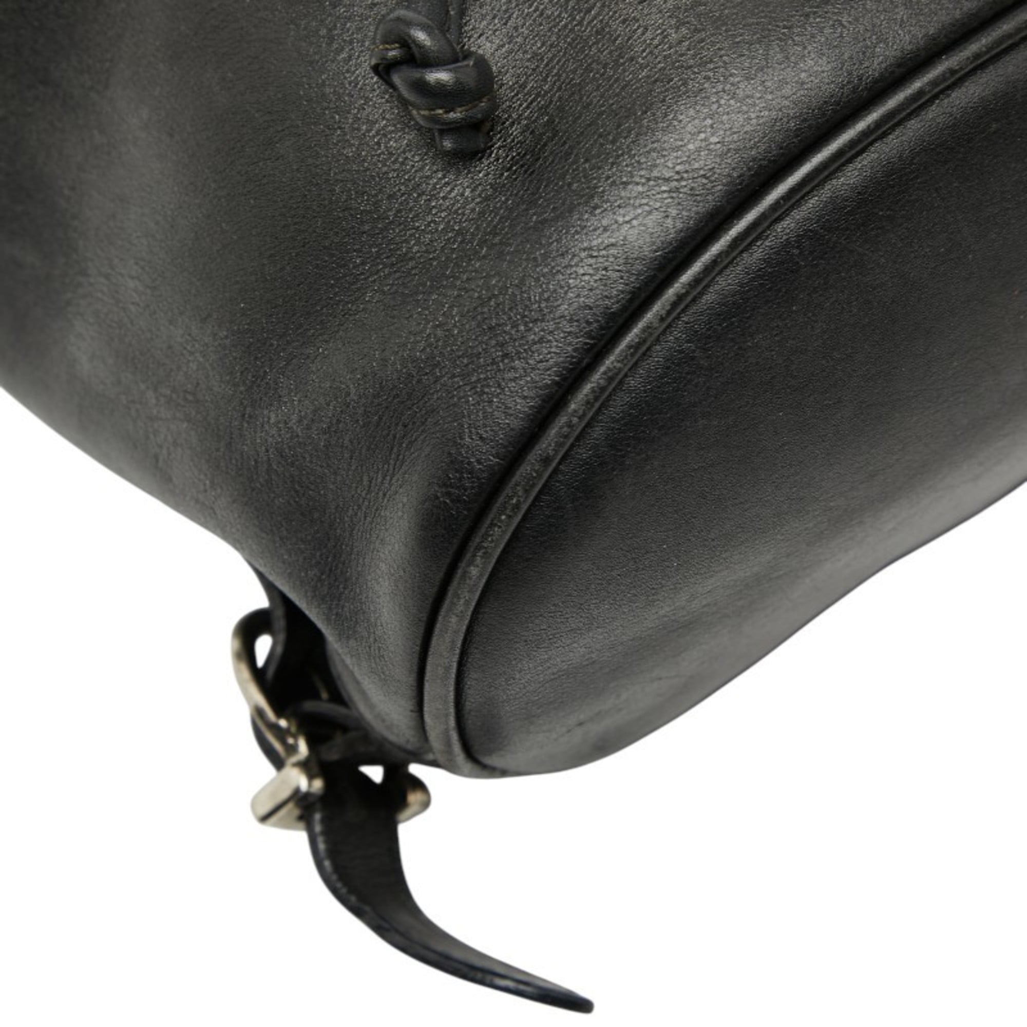 Salvatore Ferragamo Gancini Black Leather Backpack (Pre-Owned)