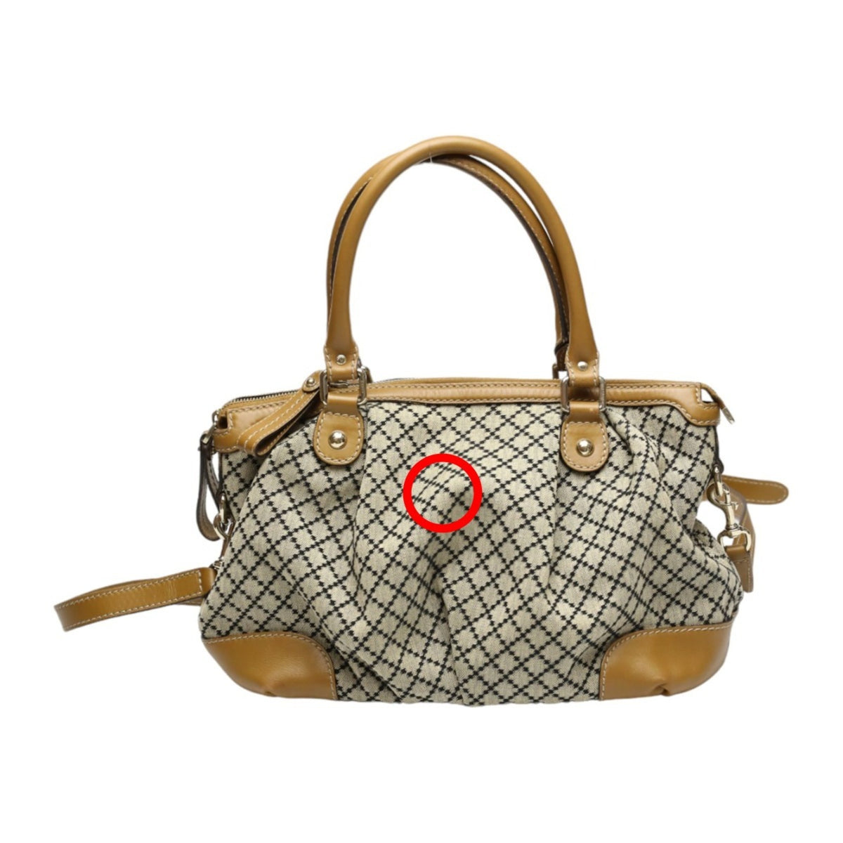 Gucci Beige Brown Canvas Shoulder Bag Tote Bag (Pre-Owned)