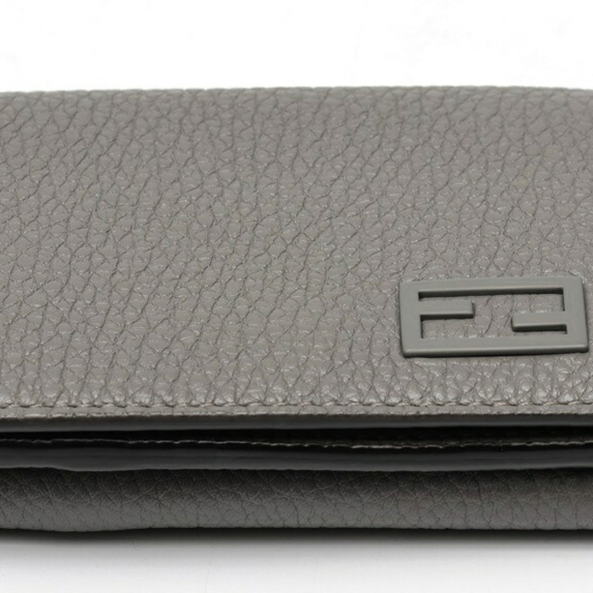 Fendi Gray Leather Wallet (Tri-Fold) (Pre-Owned)