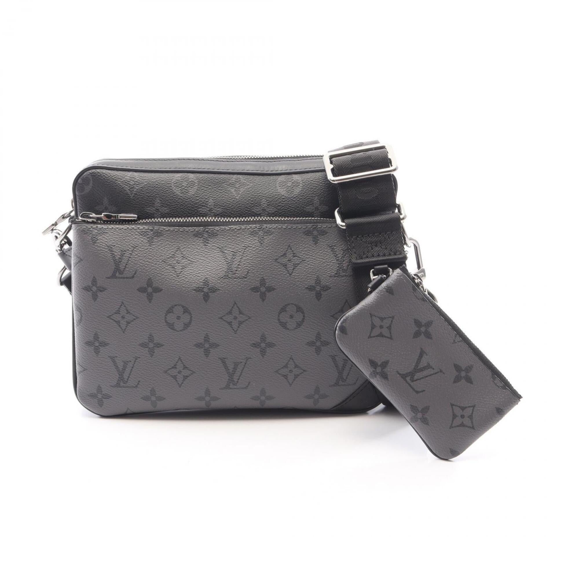 Louis Vuitton Black Gray Coated Canvas Pvc Leather Handbag Shoulder Bag (Pre-Owned)