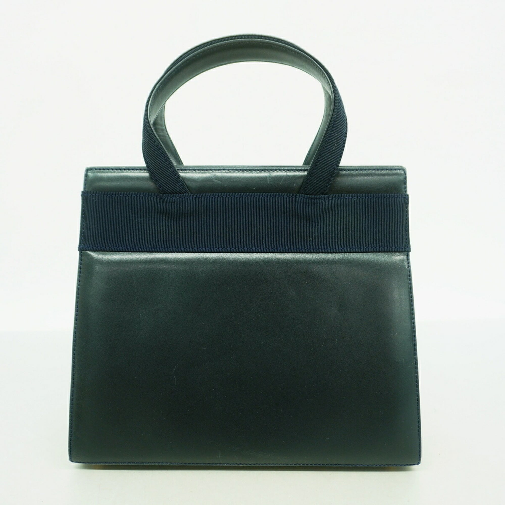 Salvatore Ferragamo Navy Leather Handbag (Pre-Owned)