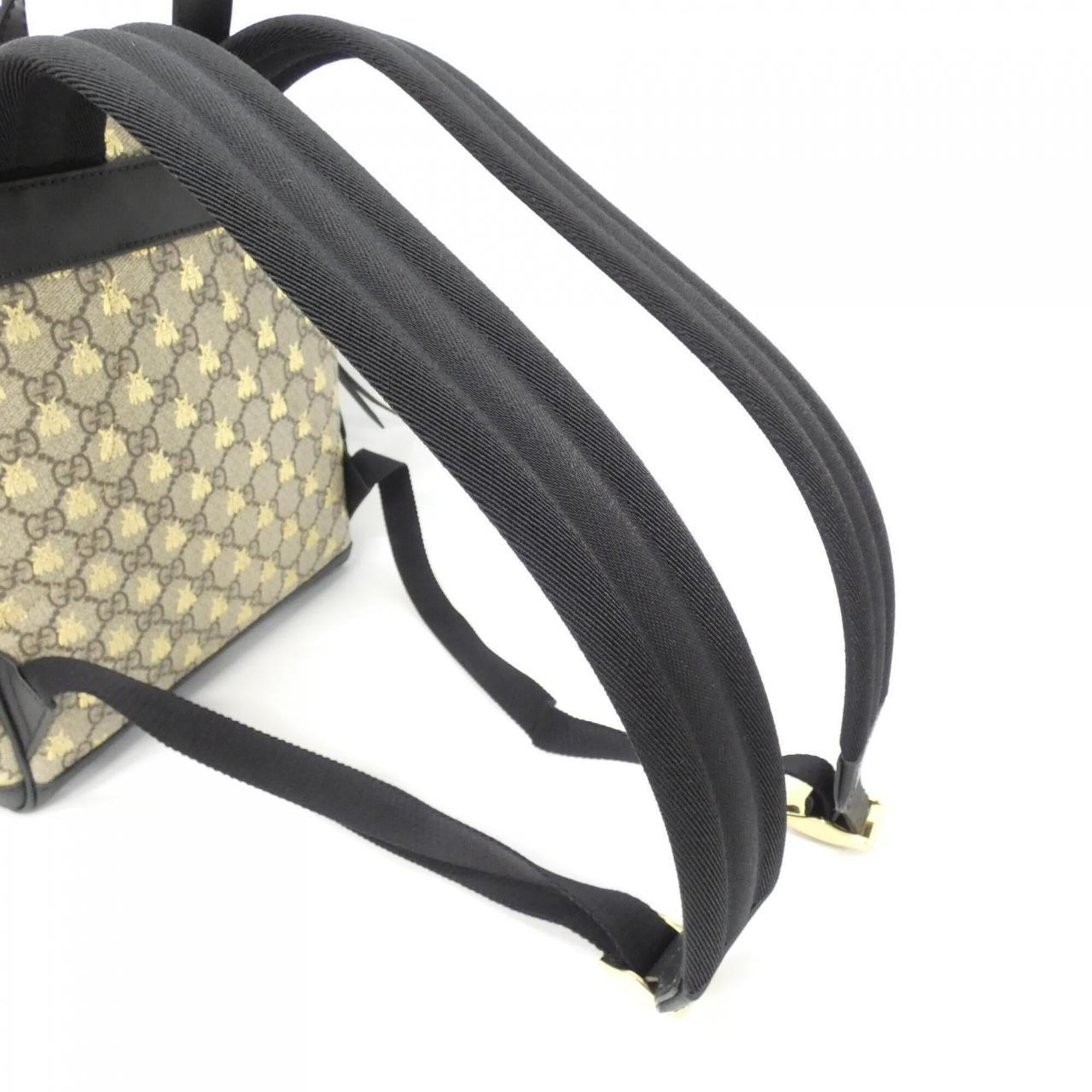Gucci Beige Black Gg Supreme Backpack (Pre-Owned)