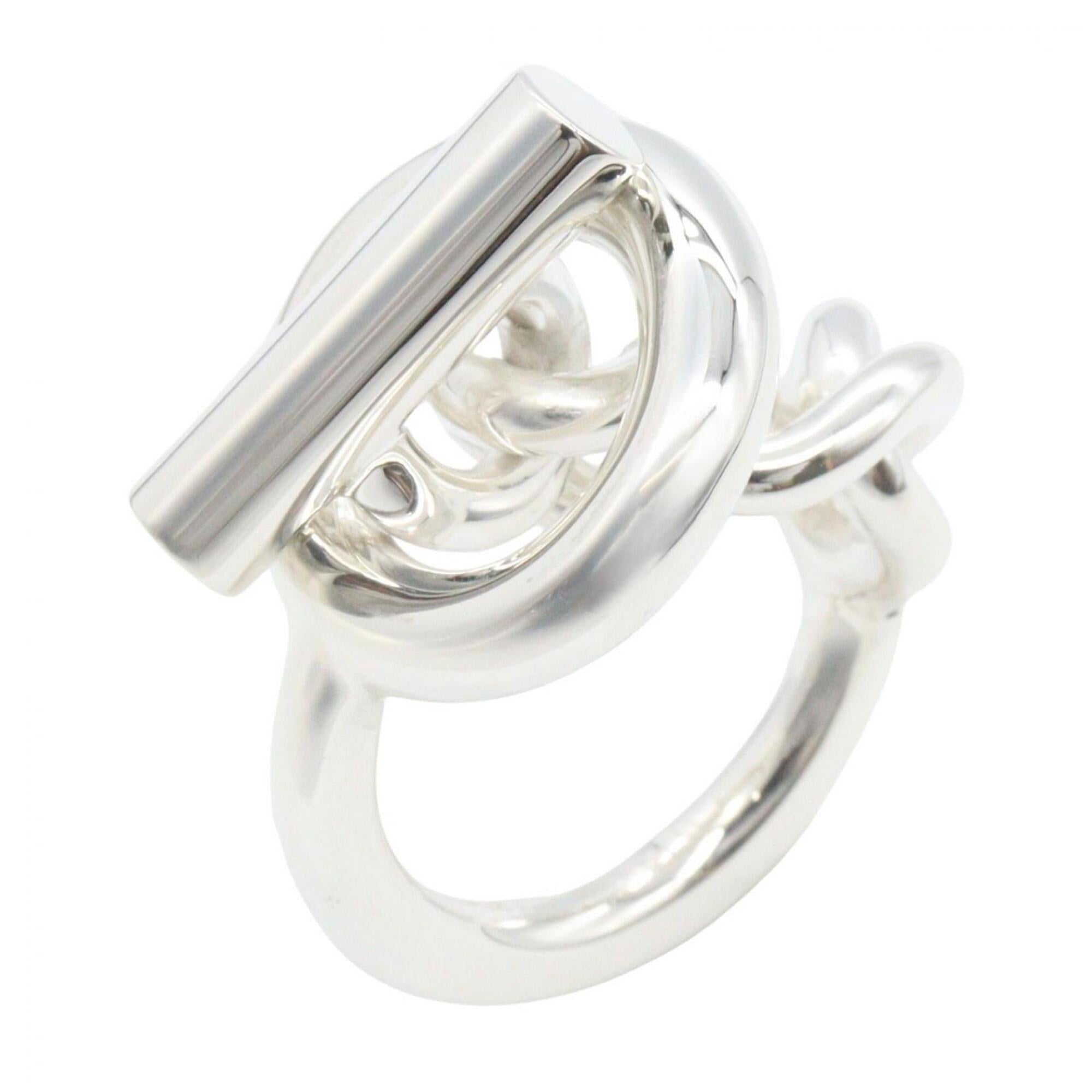 Hermes Silver Silver 925 Band Ring (Pre-Owned)