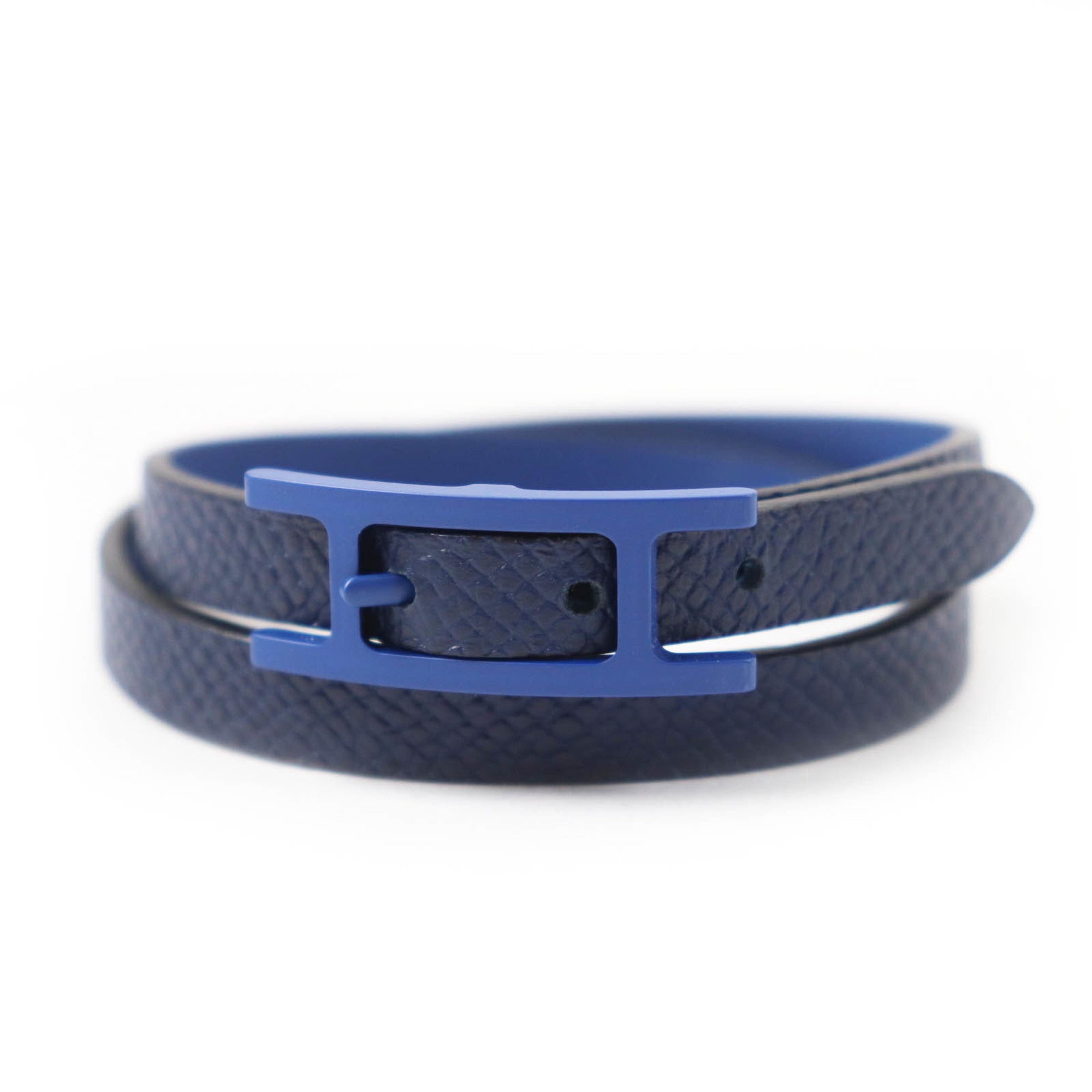 Hermes Blue Navy Leather Charm Bracelet (Pre-Owned)