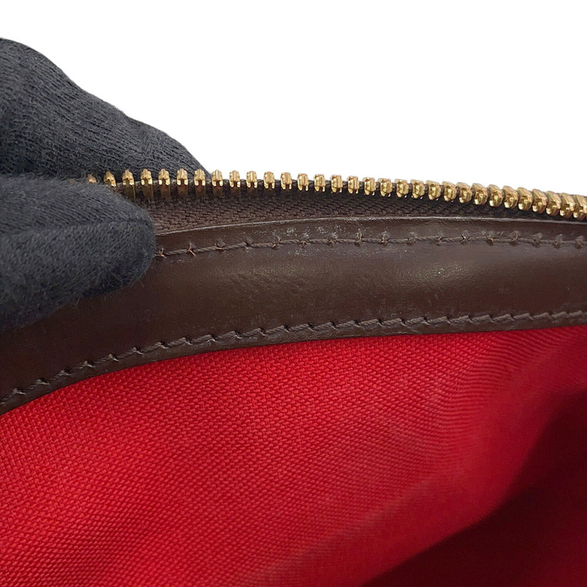 Louis Vuitton Damier Damier Canvas Ebene Red Color Handbag (Pre-Owned)