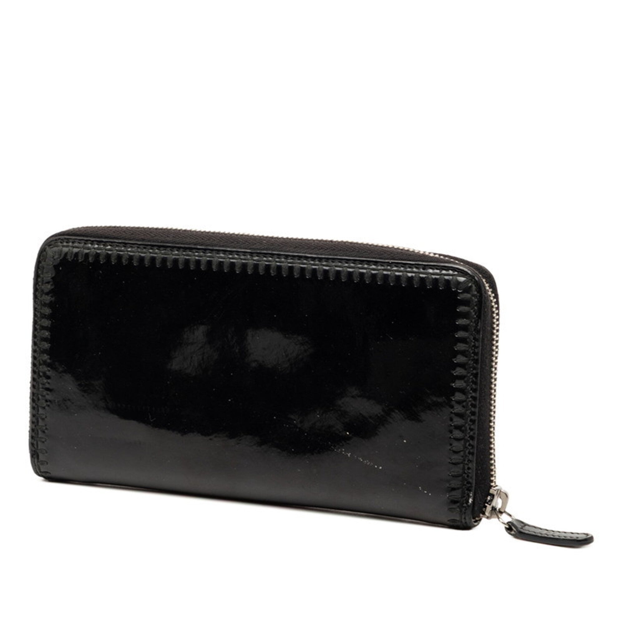 Chanel Black Patent Leather Long Wallet (Bi-Fold) (Pre-Owned)