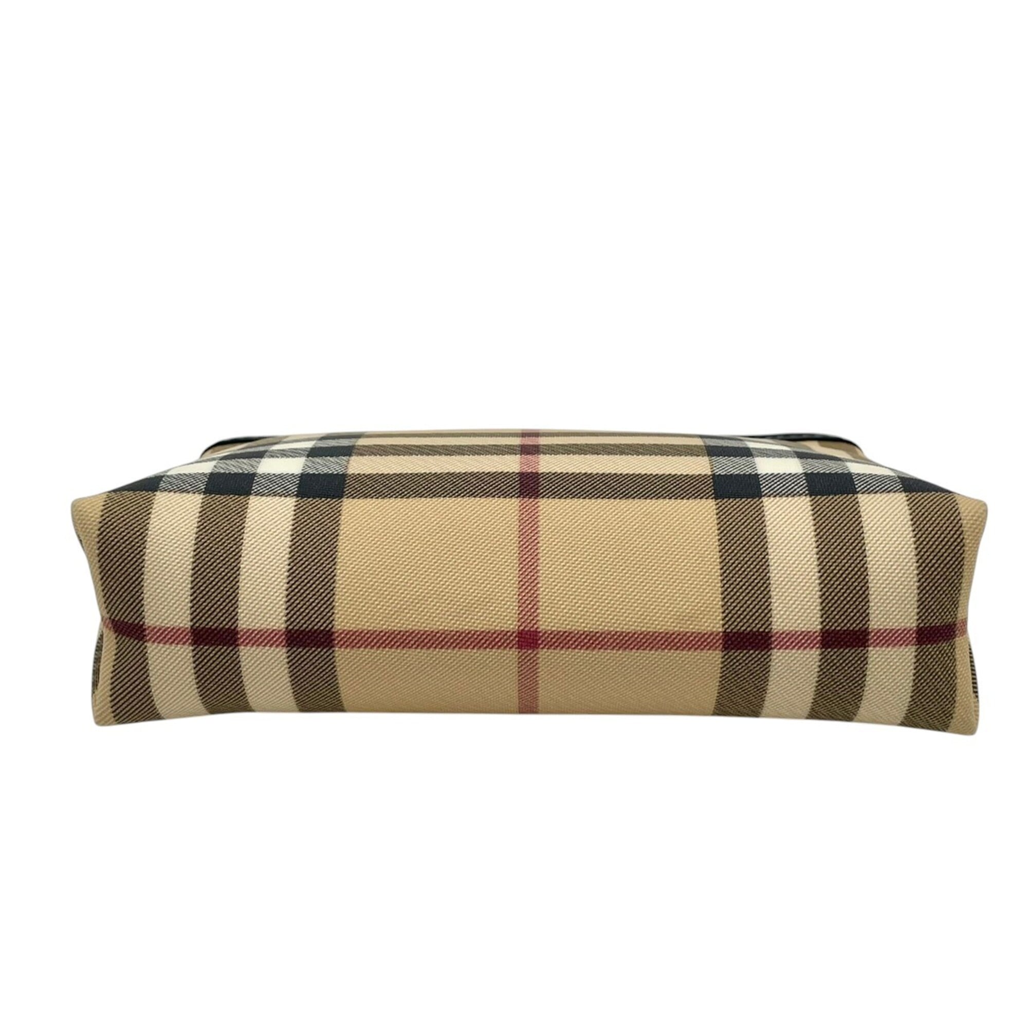 Burberry Beige Black Pvc Leather Pouch (Pre-Owned)