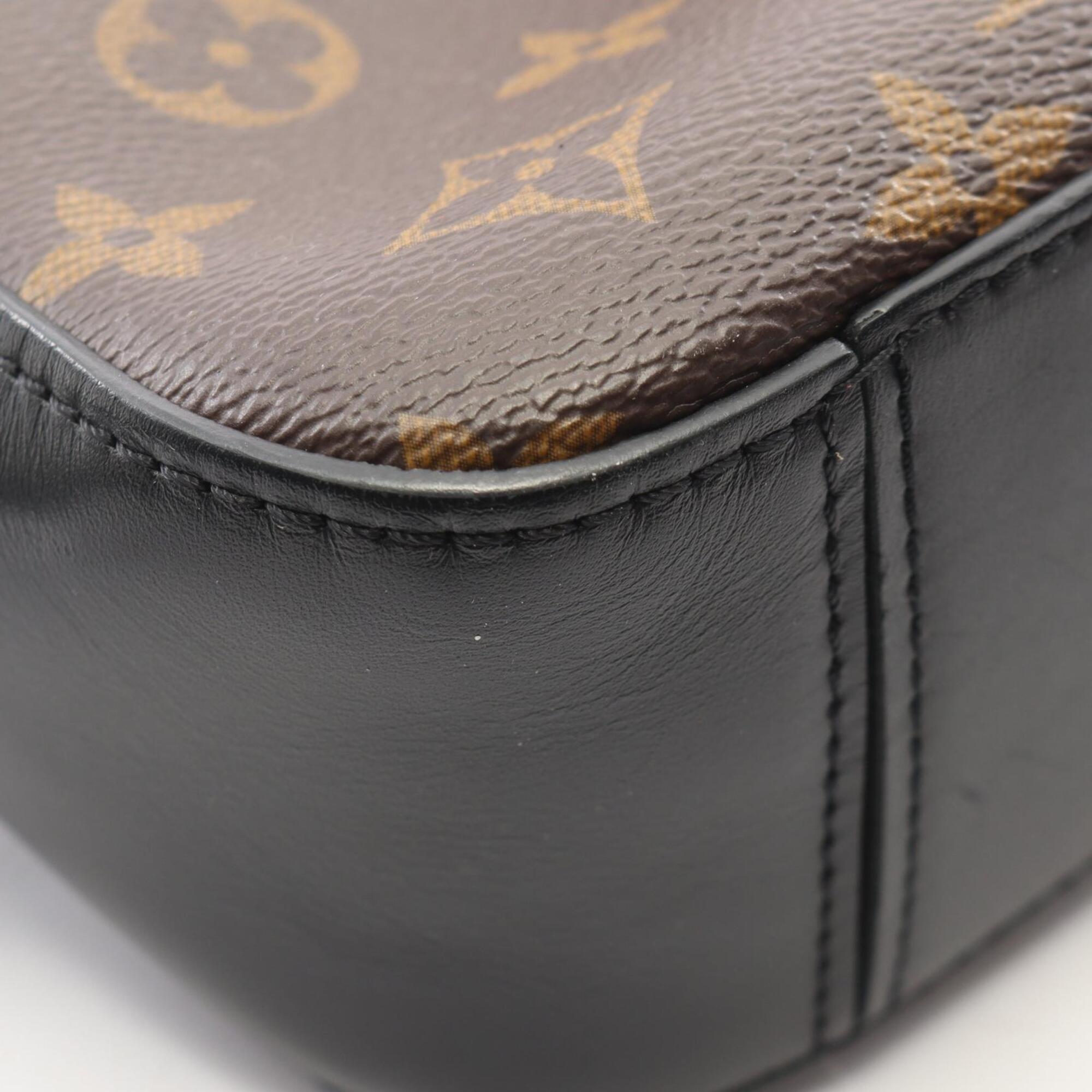 Louis Vuitton Black Brown Pvc Coated Canvas Leather Handbag Shoulder Bag (Pre-Owned)