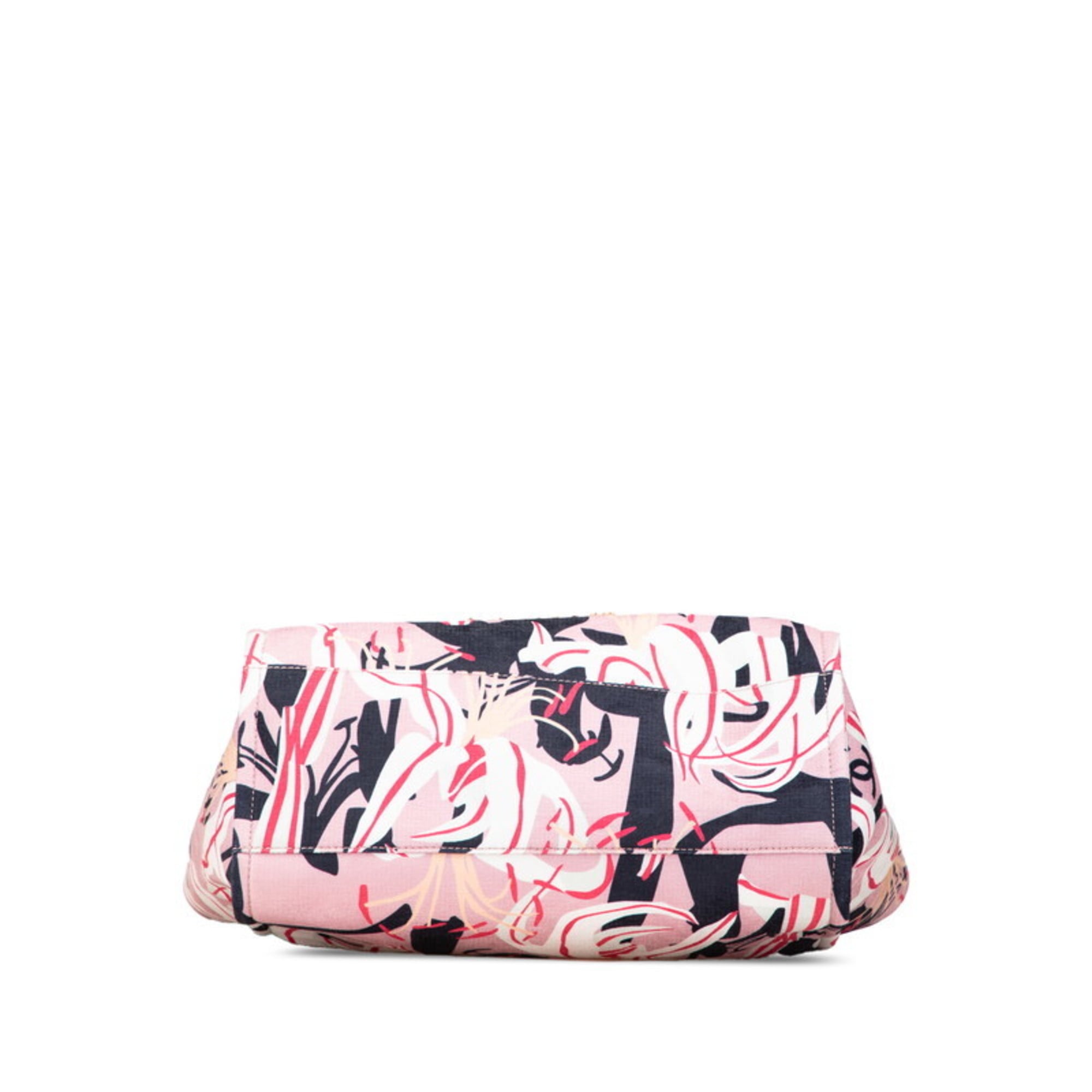 Chanel Multi-Color Pink Velvet Leather Handbag Pouch Tote Bag (Pre-Owned)