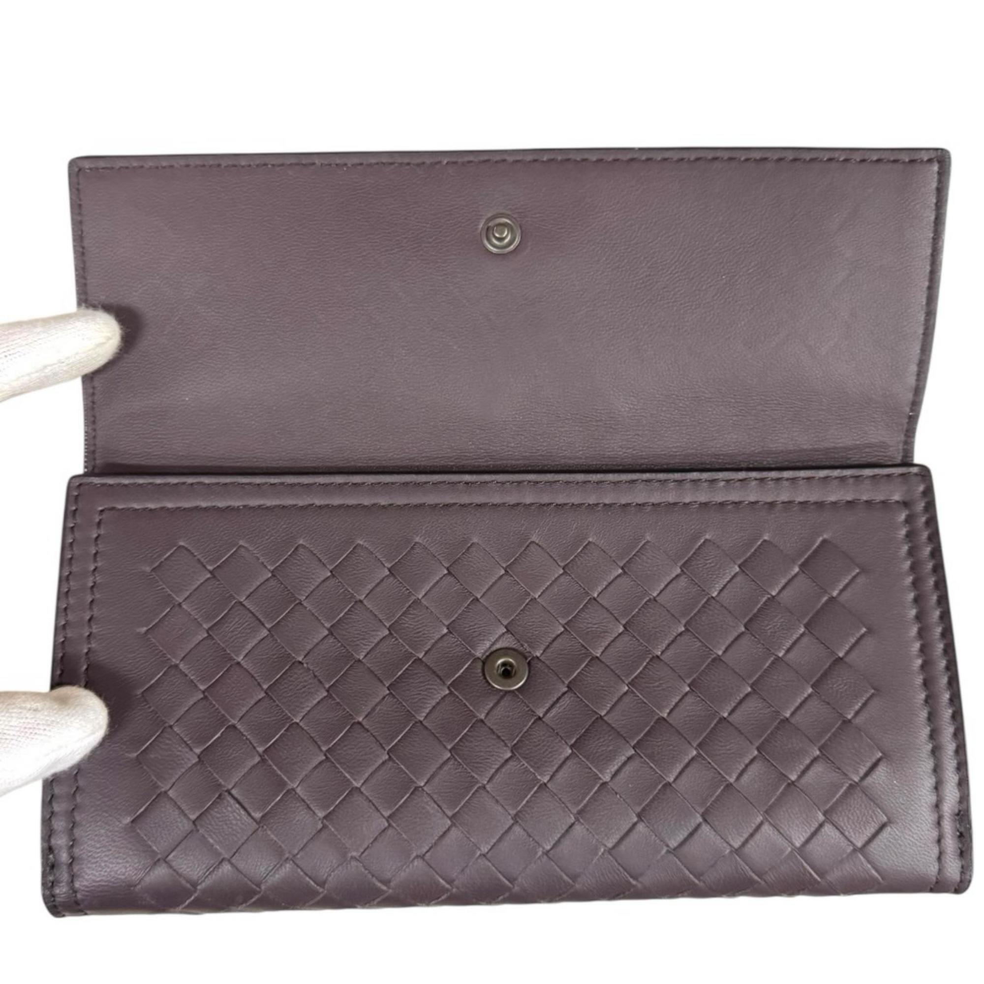 Bottega Veneta Brown Leather Long Wallet (Tri-Fold) (Pre-Owned)