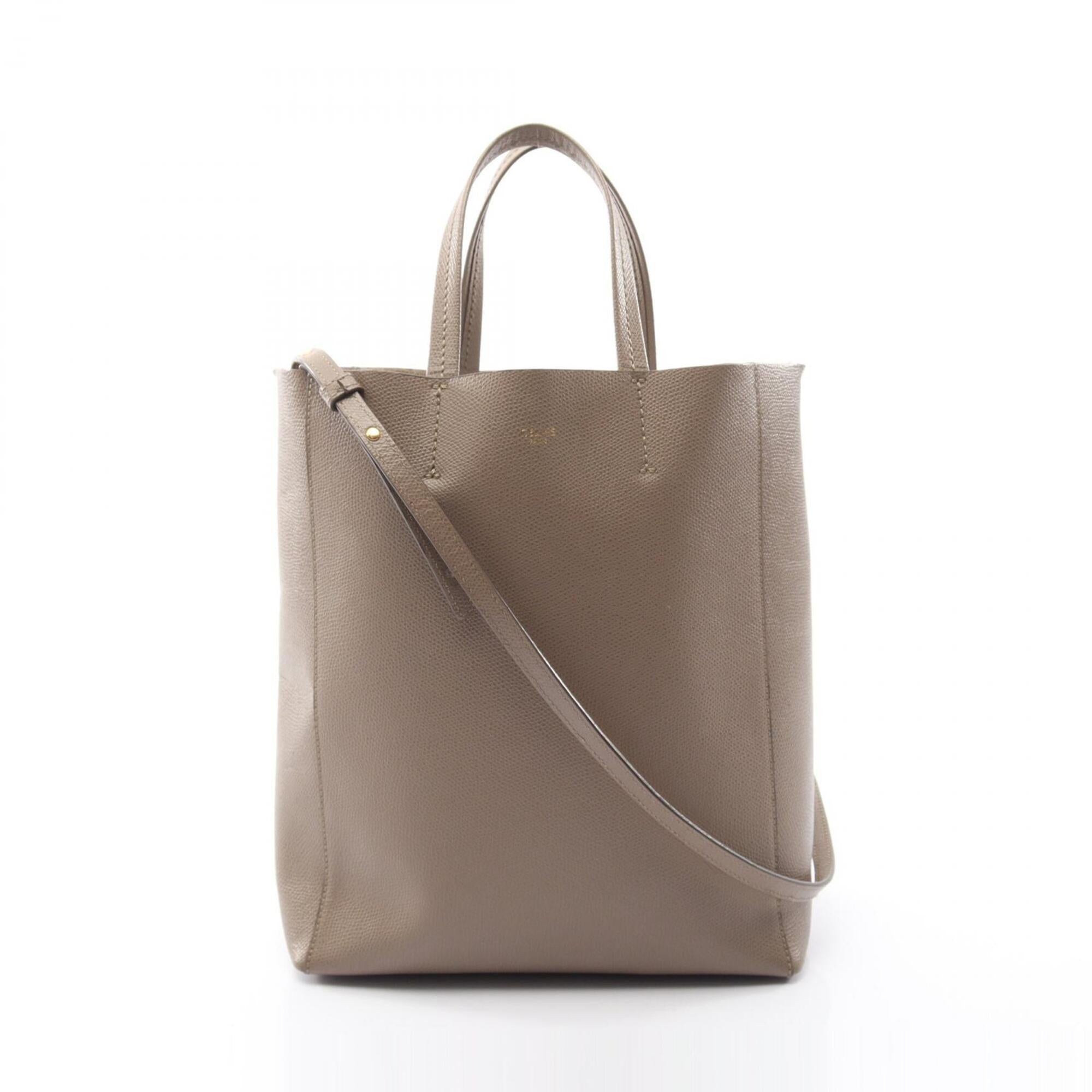 Celine Beige Leather Handbag Tote Bag (Pre-Owned)