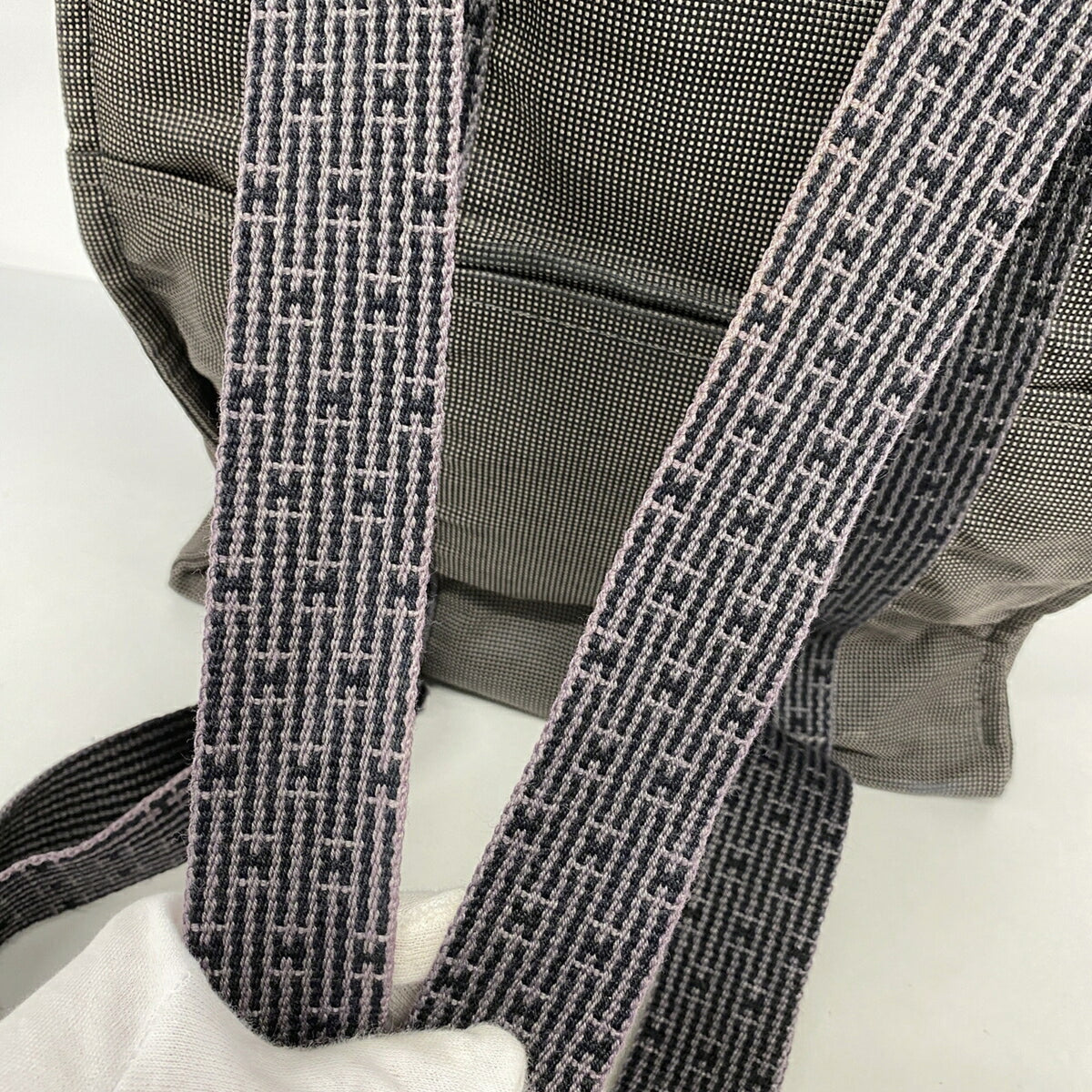 Hermes Gray Nylon Backpack (Pre-Owned)