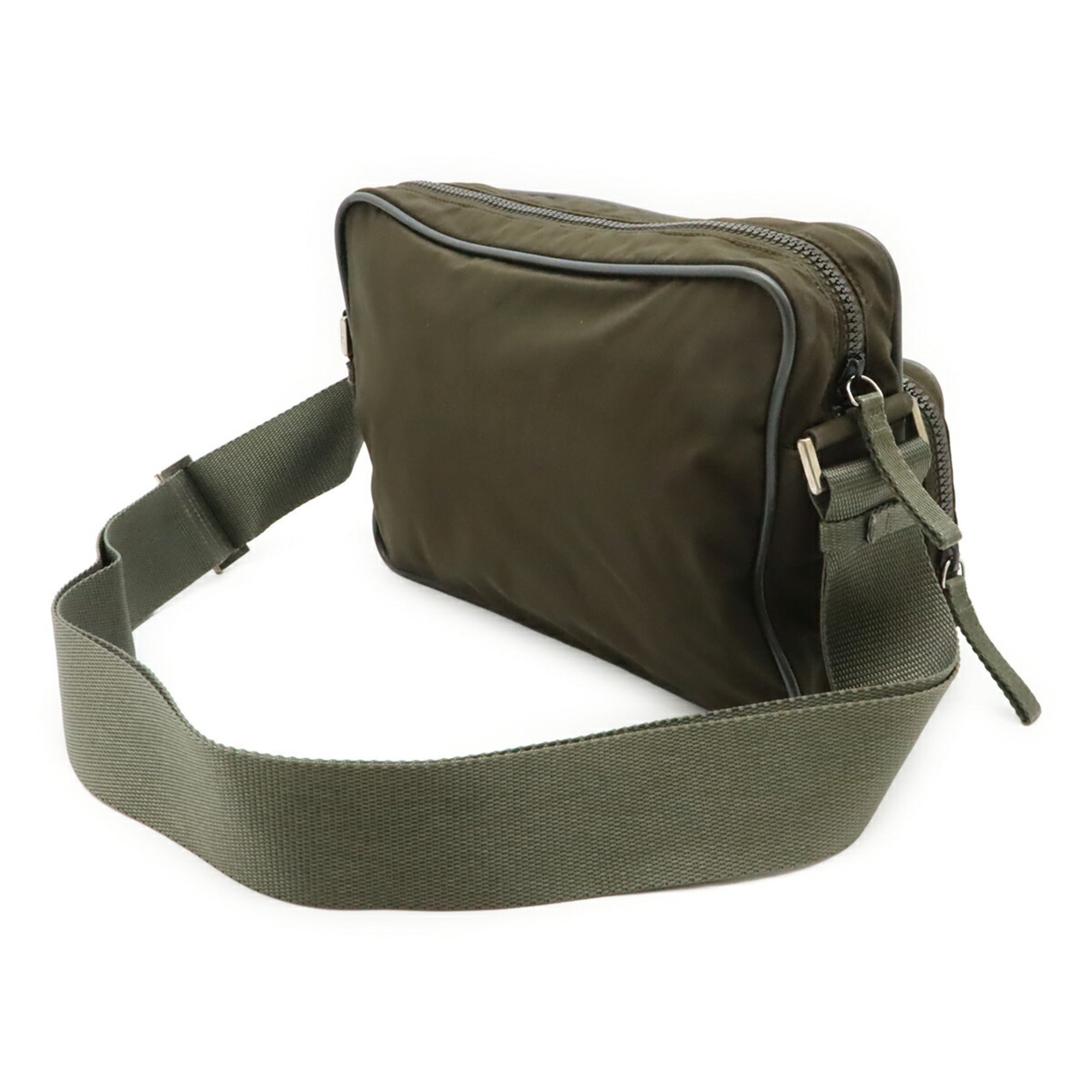 Prada Black Gray Nylon Shoulder Bag (Pre-Owned)