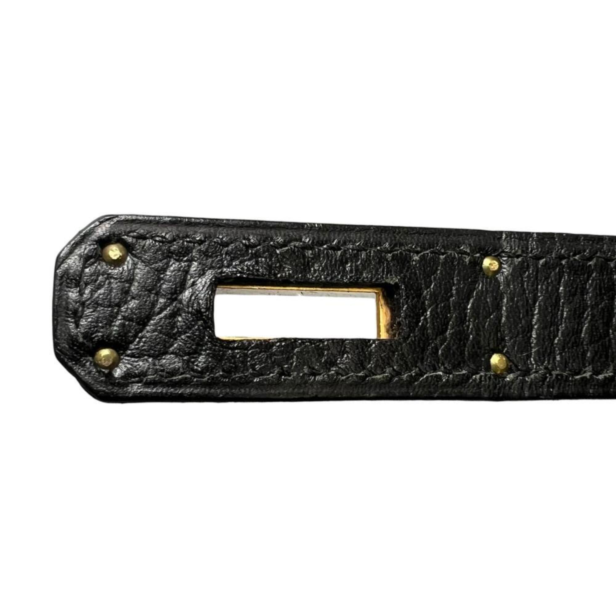 Hermes Black Leather Handbag (Pre-Owned)