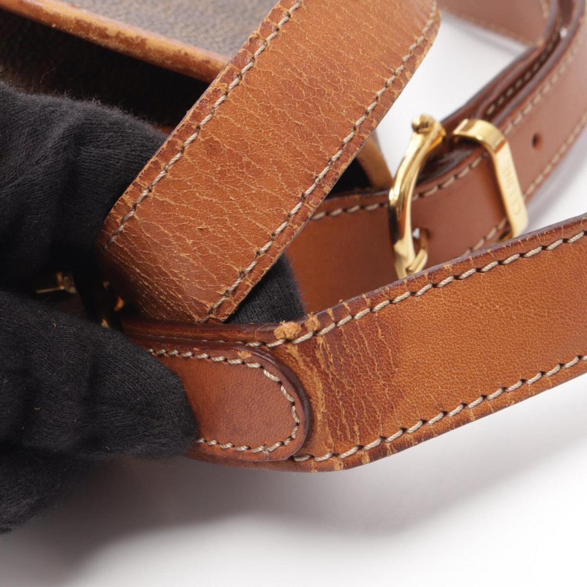 Celine Brown Coated Canvas Leather Shoulder Bag (Pre-Owned)