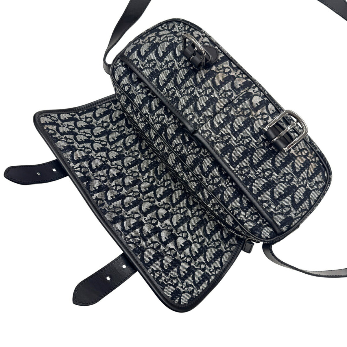 Christian Dior Trotter Black Canvas Shoulder Bag (Pre-Owned)