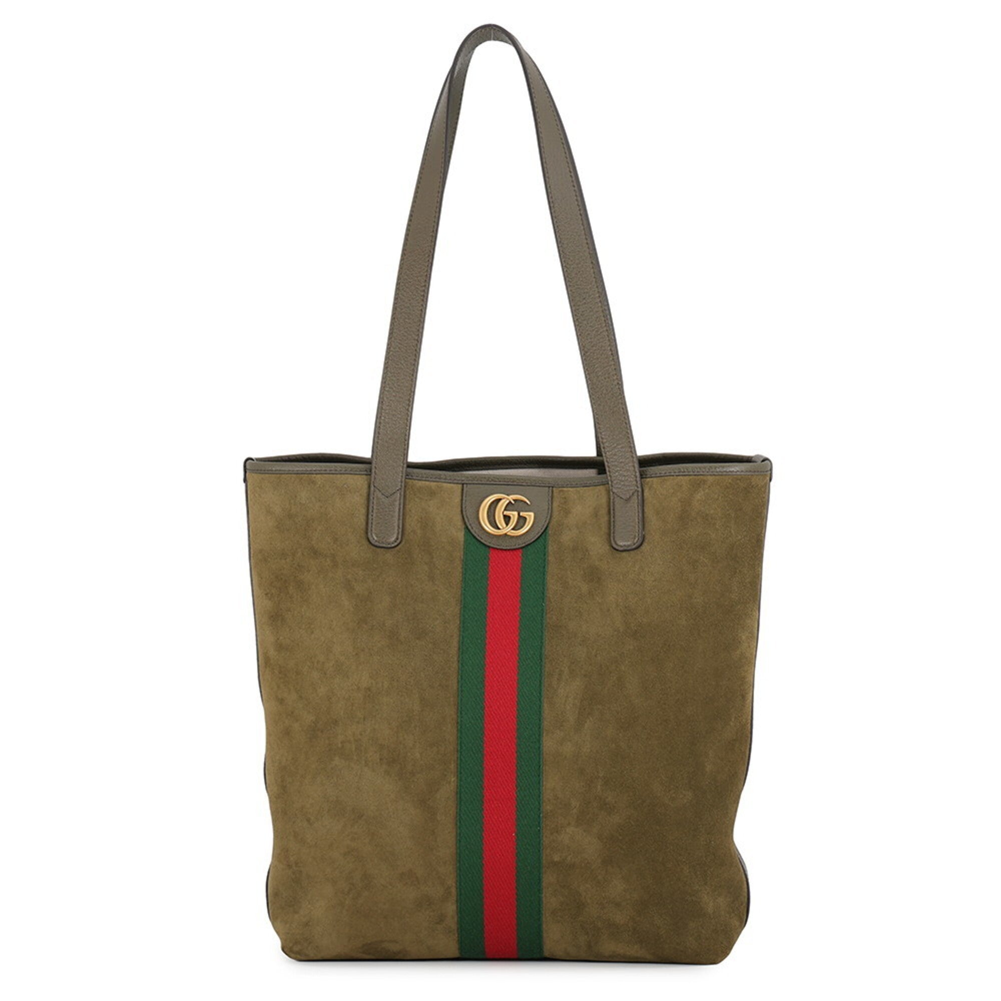 Gucci Ophidia Khaki Suede Handbag Tote Bag (Pre-Owned)