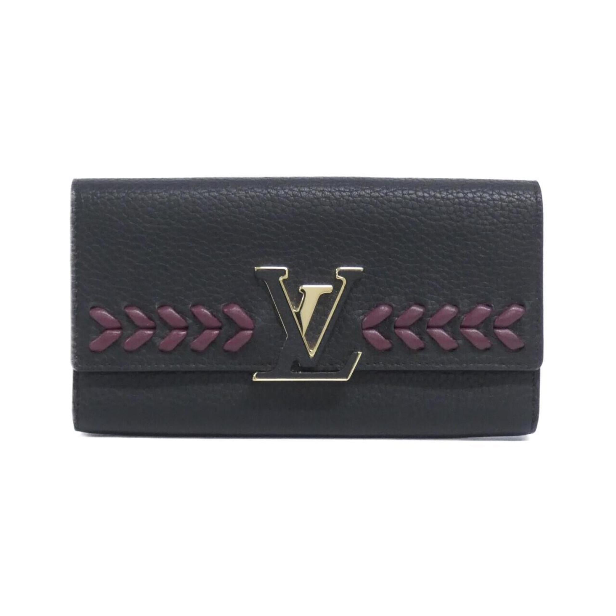 Louis Vuitton Taurillon Black Leather Long Wallet (Bi-Fold) (Pre-Owned)