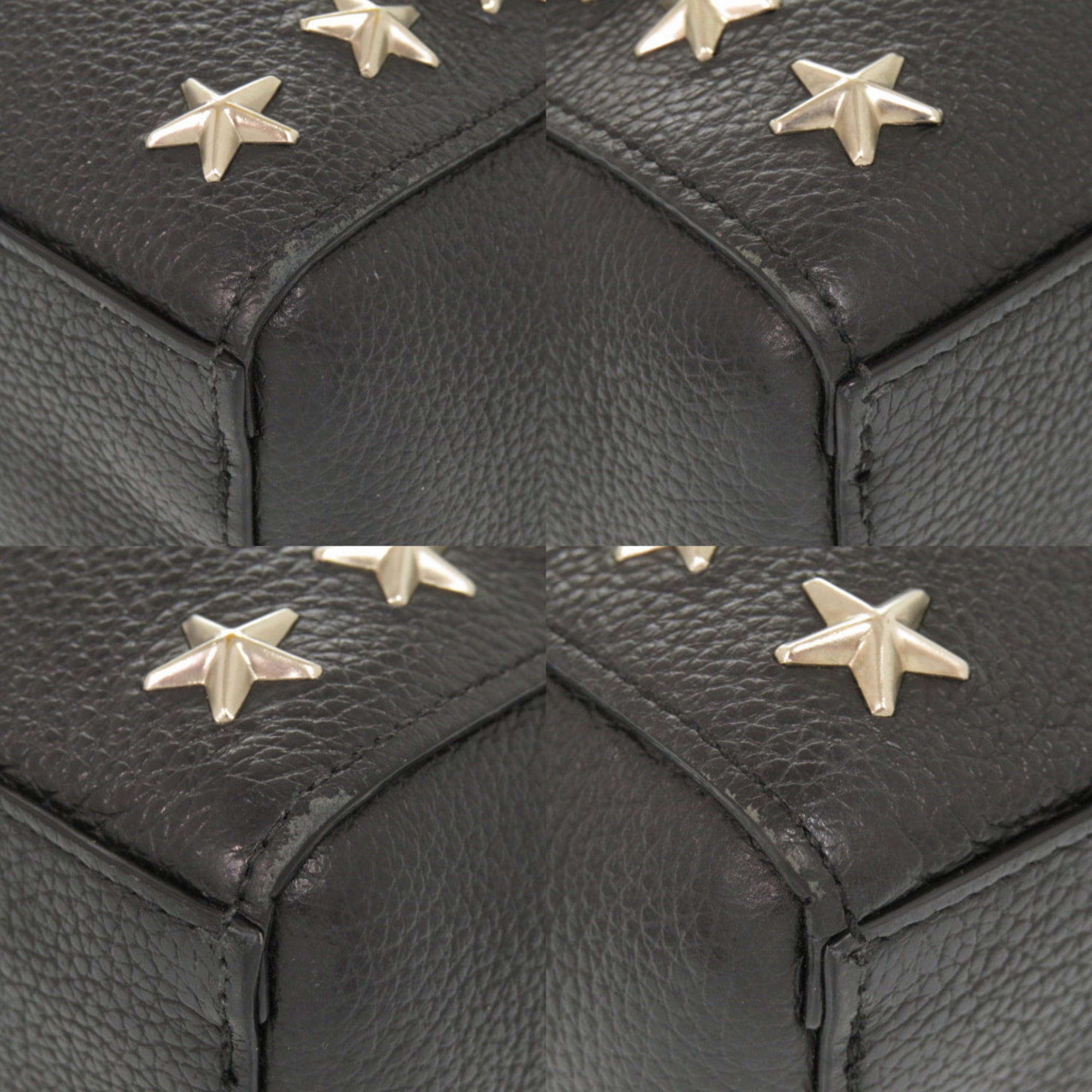 Jimmy Choo Black Leather Shoulder Bag Tote Bag (Pre-Owned)