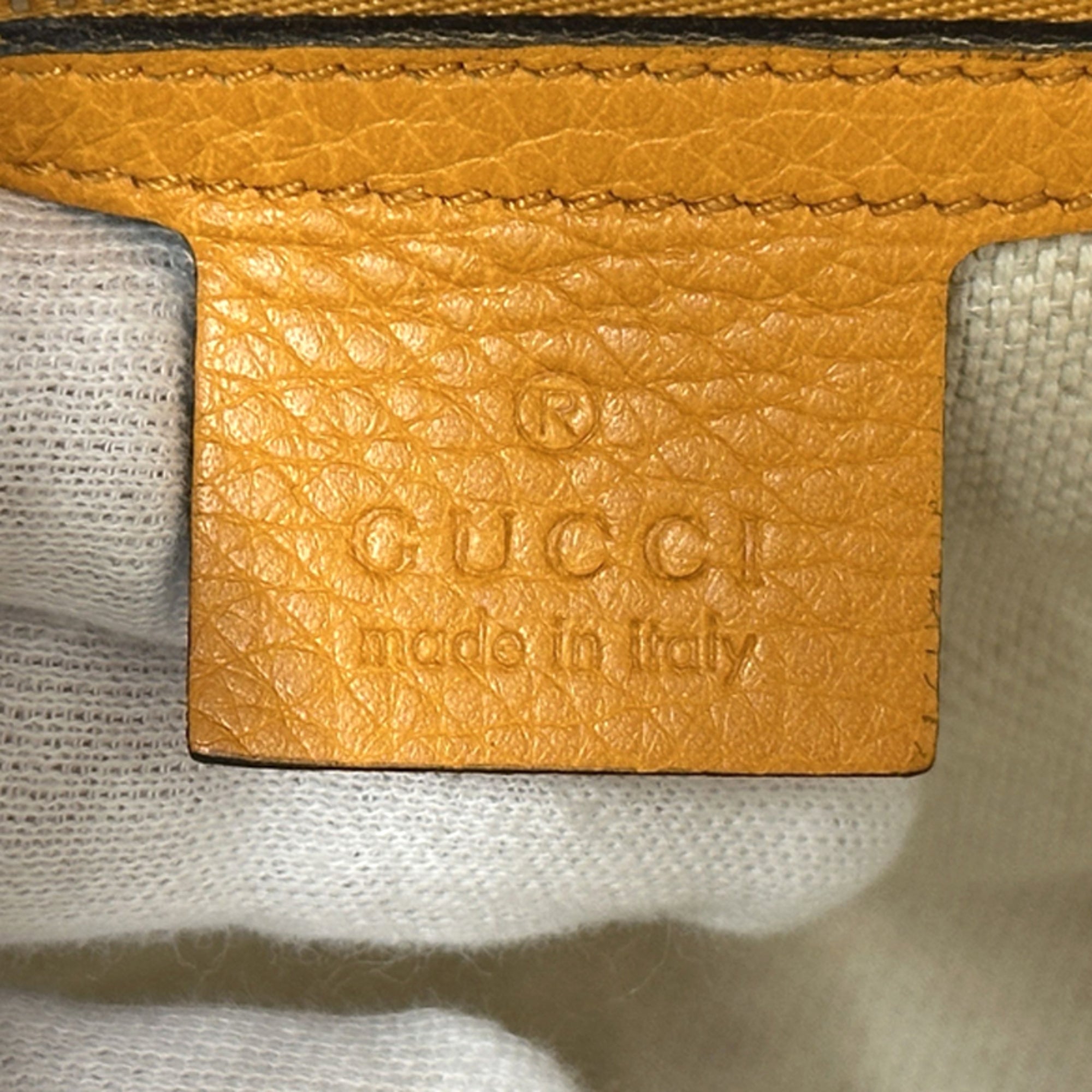 Gucci Orange Leather Handbag Shoulder Bag Tote Bag (Pre-Owned)