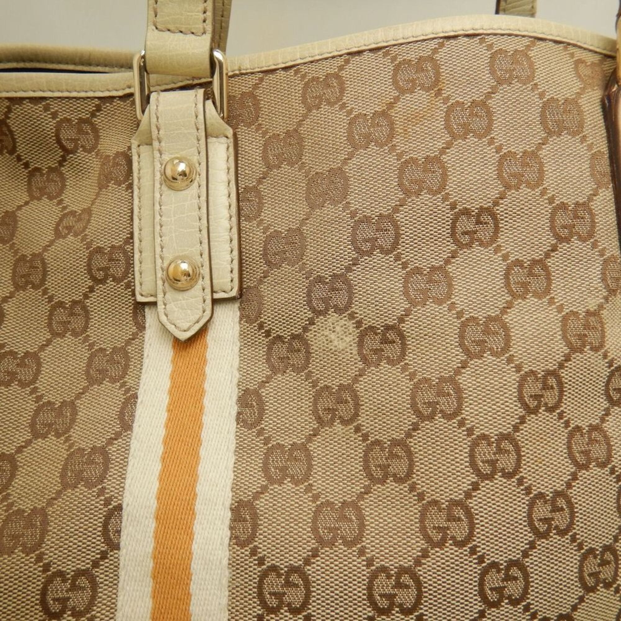 Gucci Beige Gg Canvas Tote Bag (Pre-Owned)