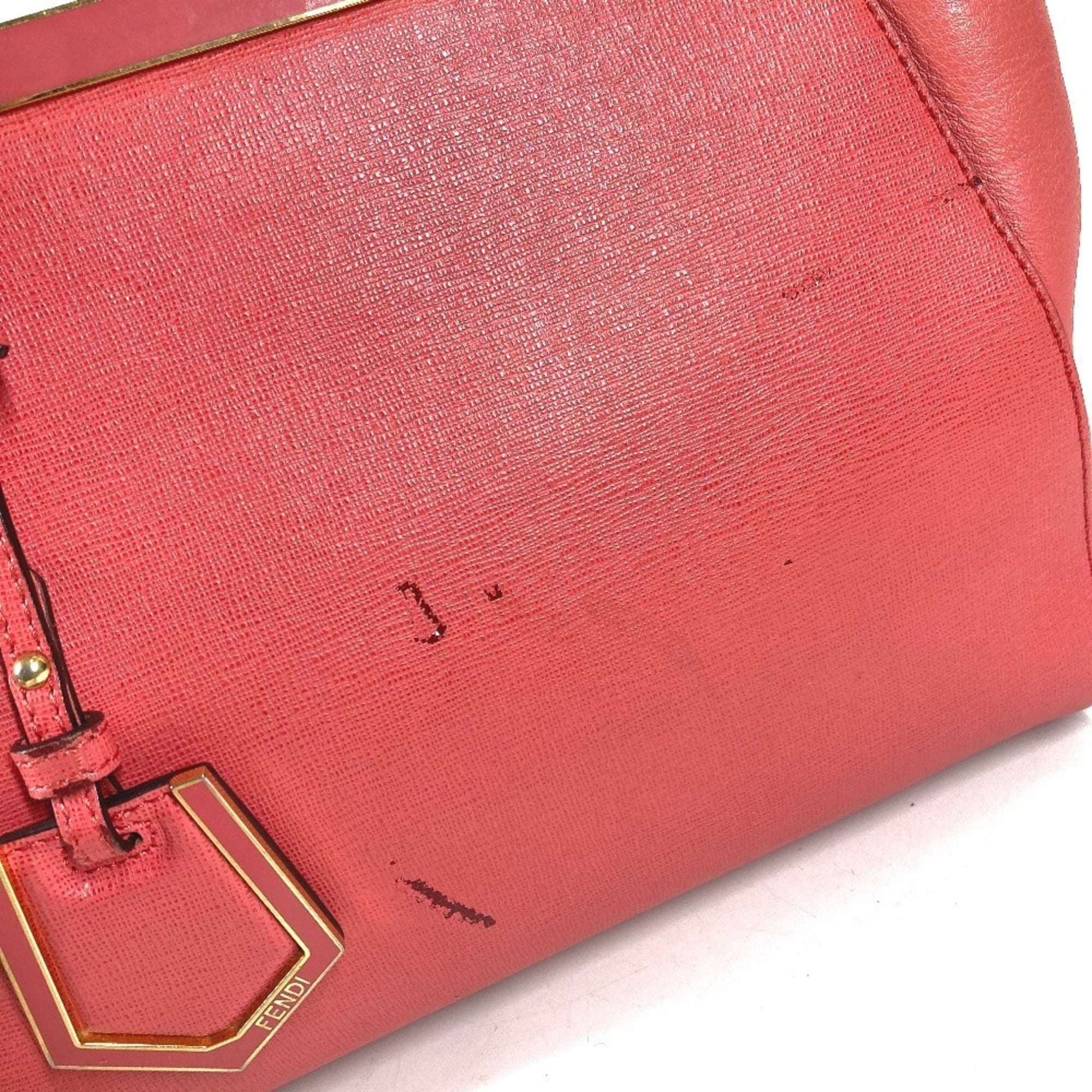 Fendi Pink Leather Handbag Shoulder Bag (Pre-Owned)