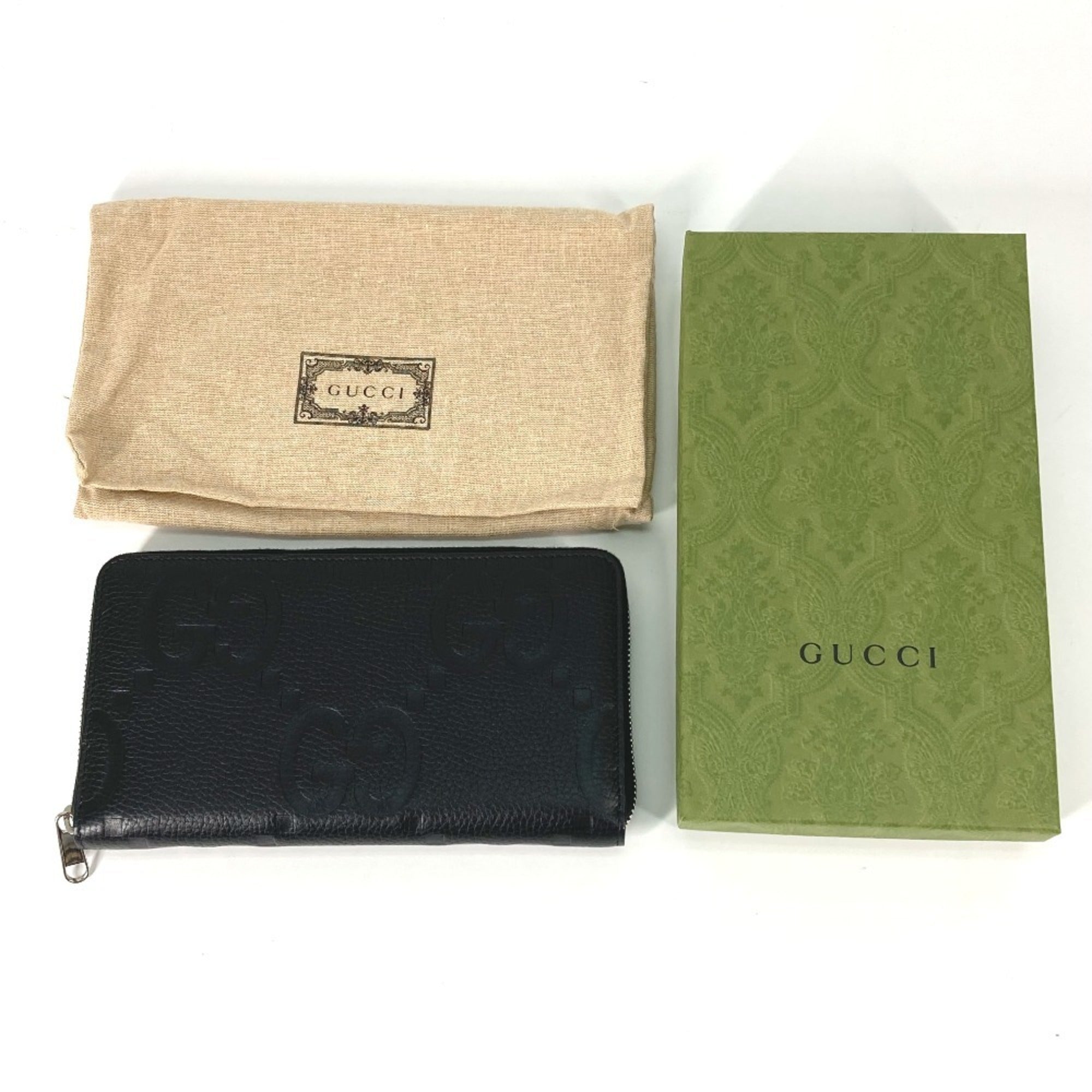 Gucci Black Leather Long Wallet (Bi-Fold) (Pre-Owned)