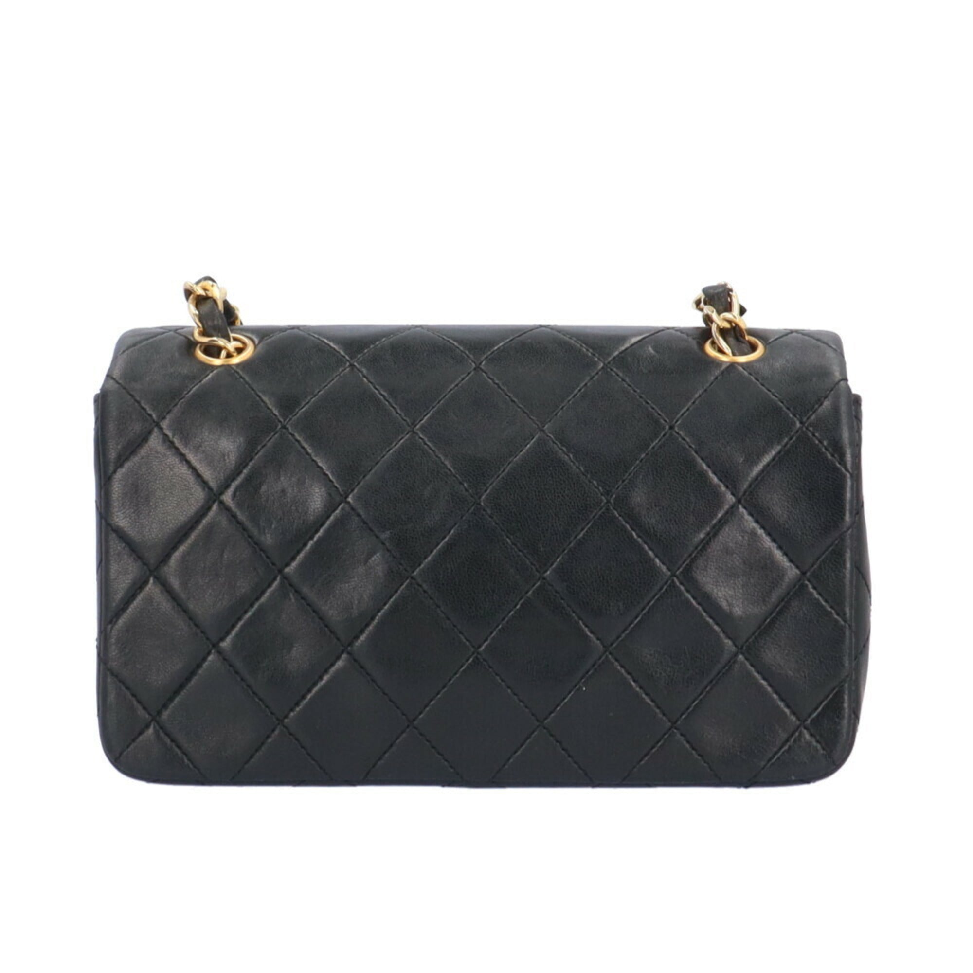 Chanel Matelasse Black Leather Shoulder Bag (Pre-Owned)
