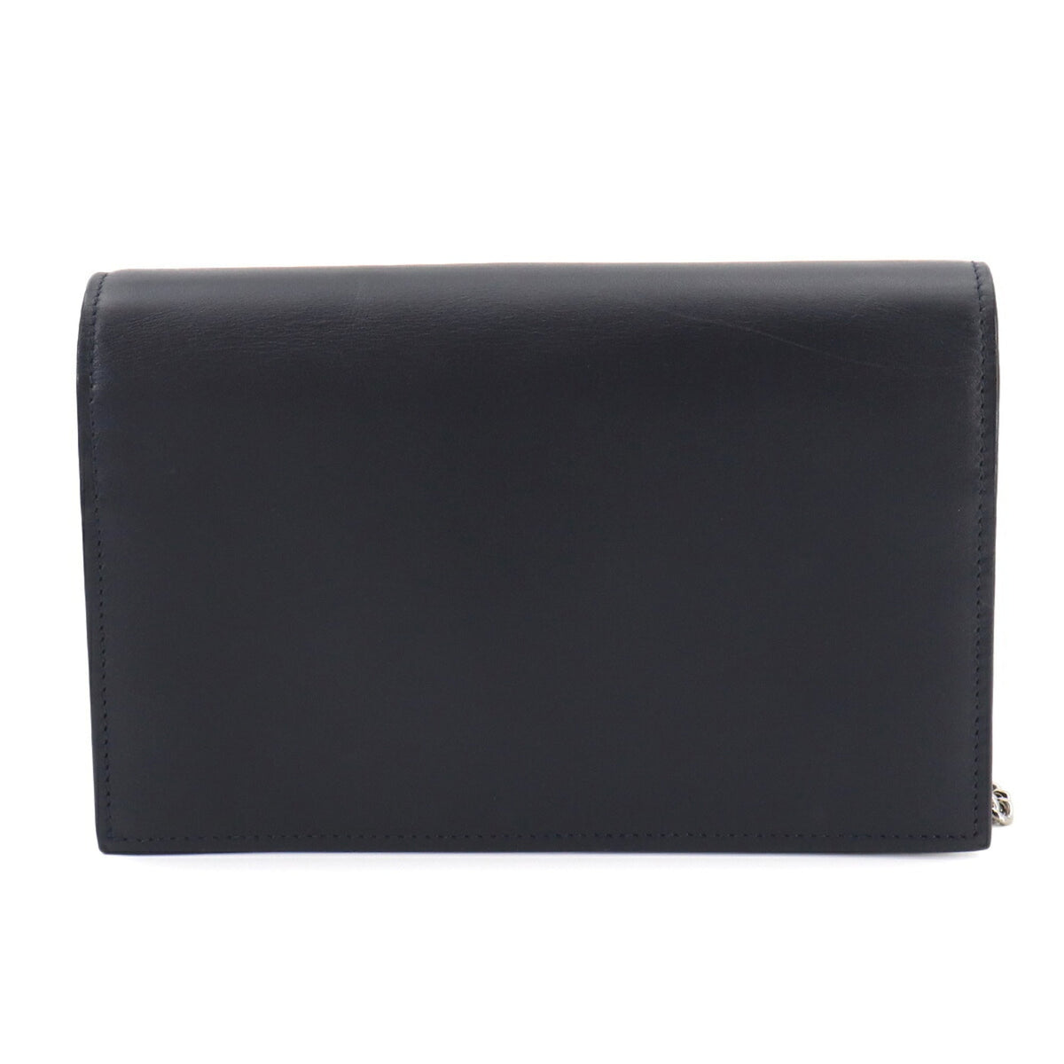 Saint Laurent Navy Leather Chain/Shoulder Wallet (Pre-Owned)
