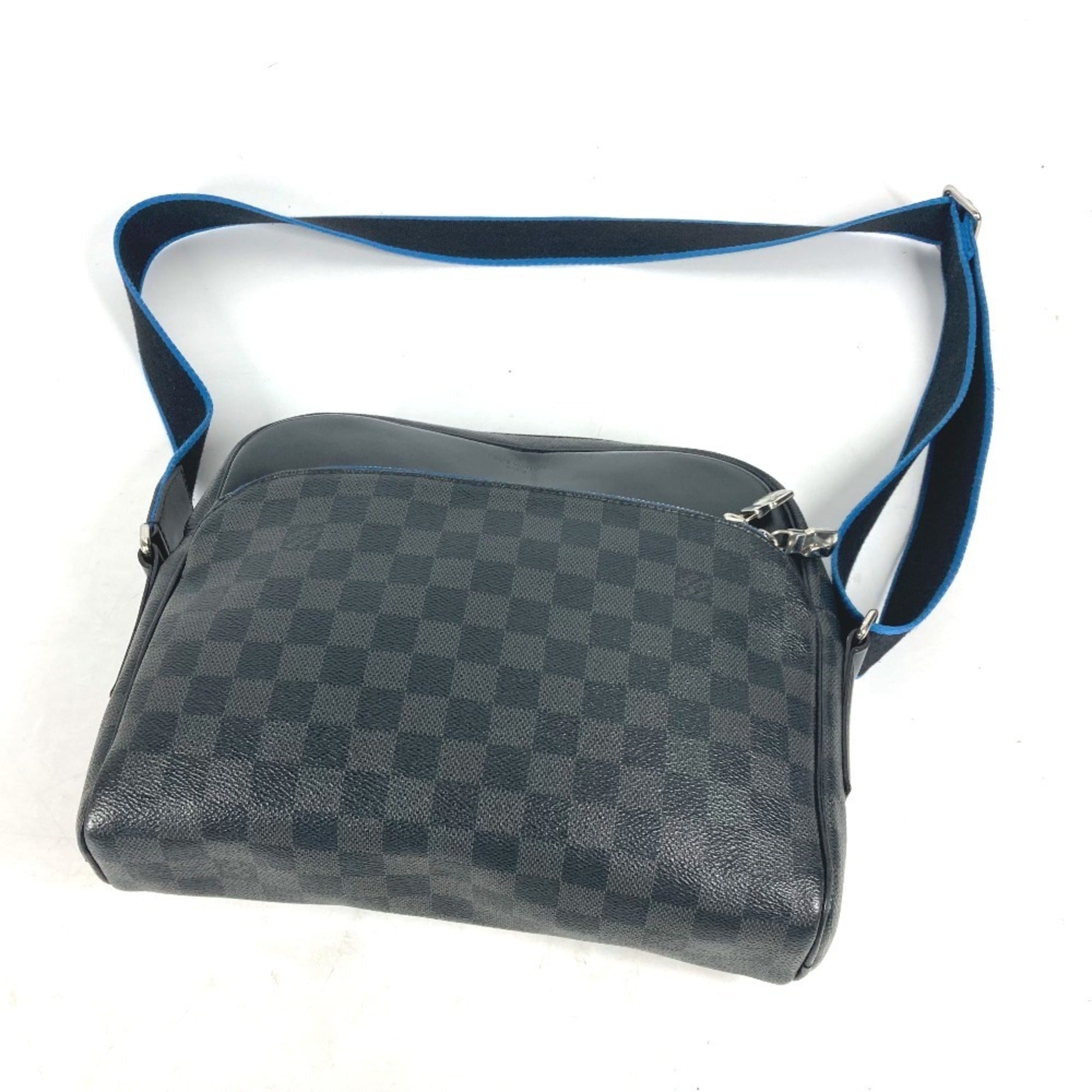 Louis Vuitton Black Blue Damier Graphite Shoulder Bag (Pre-Owned)