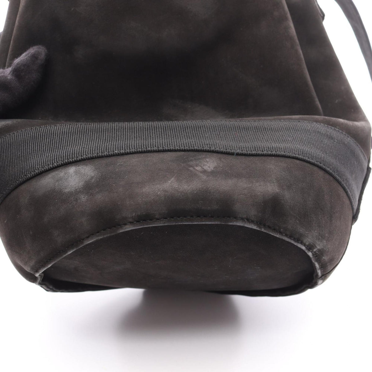 Salvatore Ferragamo Vara Black Suede Shoulder Bag (Pre-Owned)