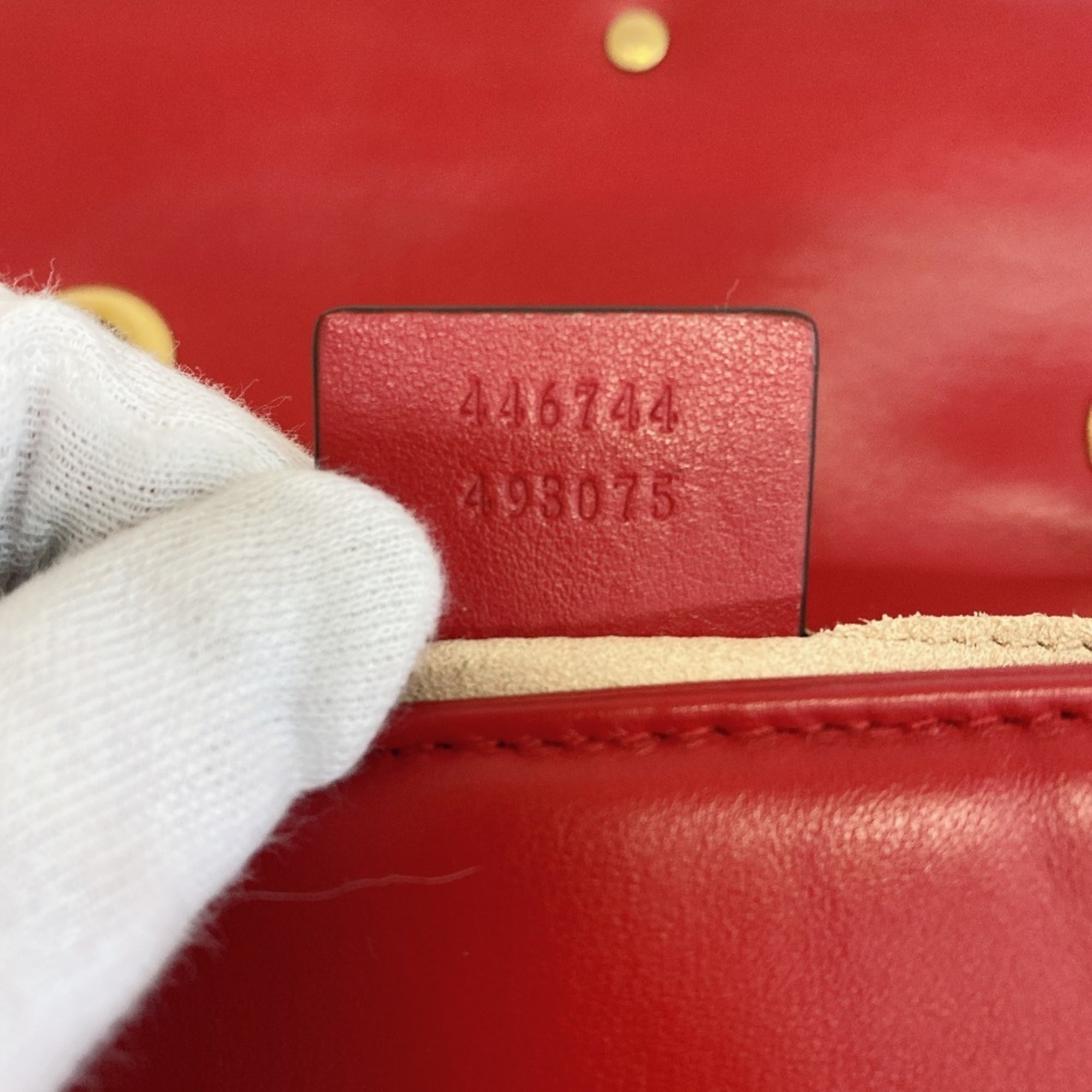 Gucci Red Color Leather Shoulder Bag (Pre-Owned)