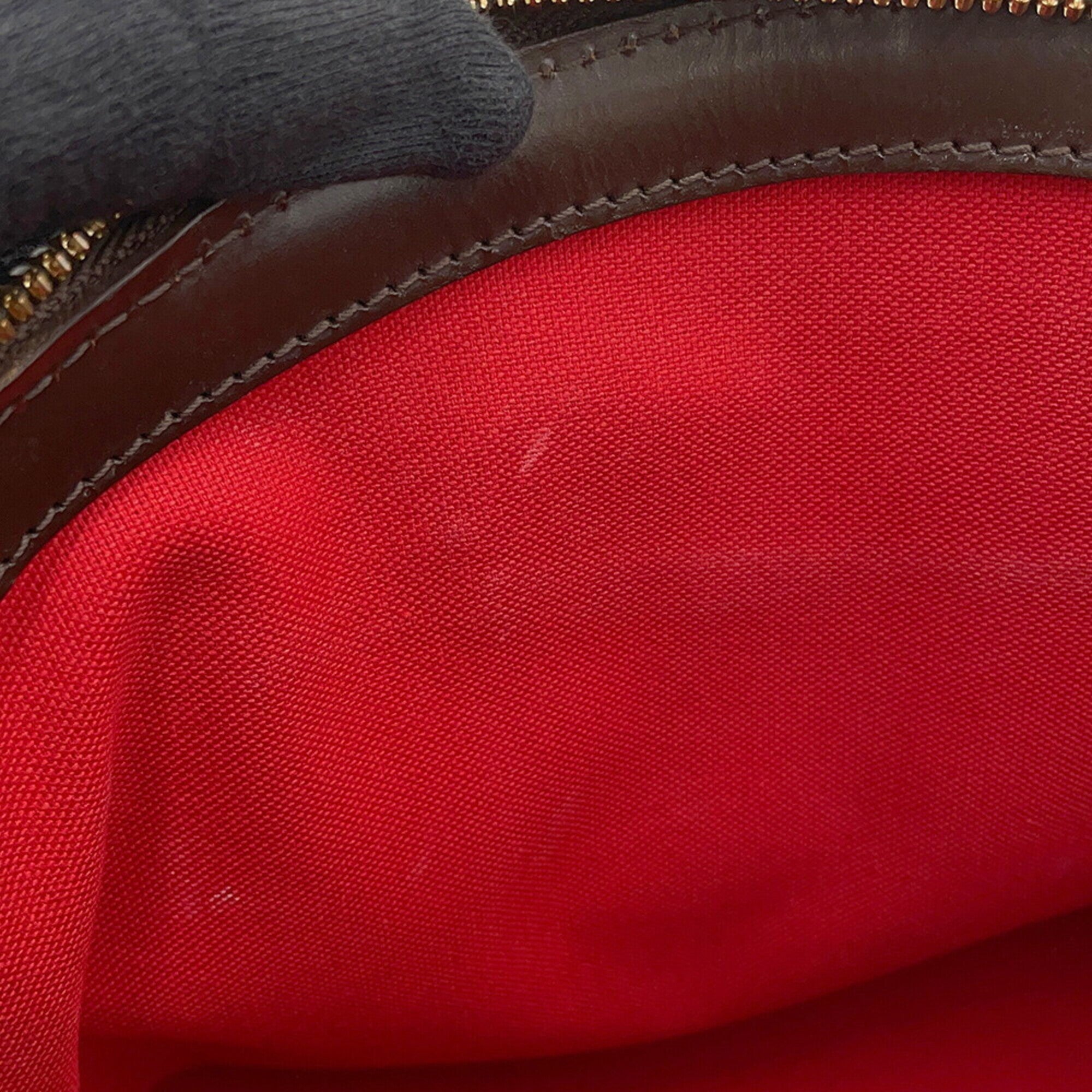 Louis Vuitton Damier Damier Canvas Ebene Red Color Handbag (Pre-Owned)